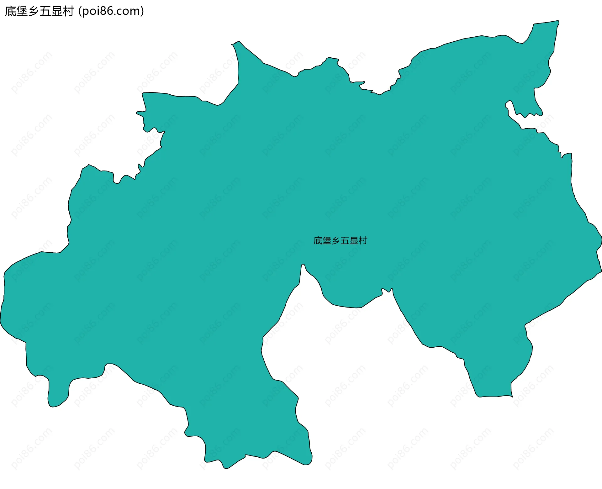 底堡乡五显村边界地图