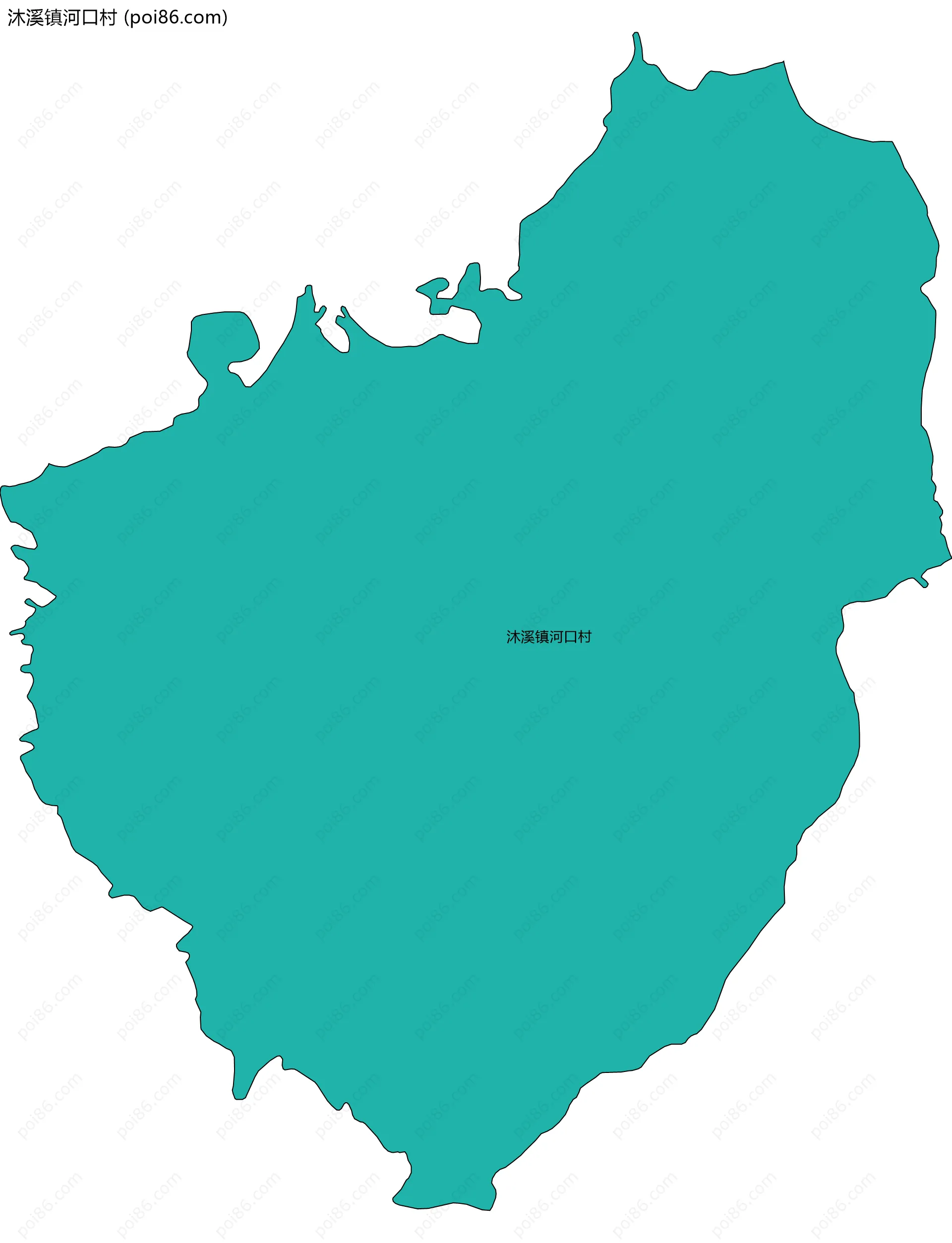 沐溪镇河口村边界地图