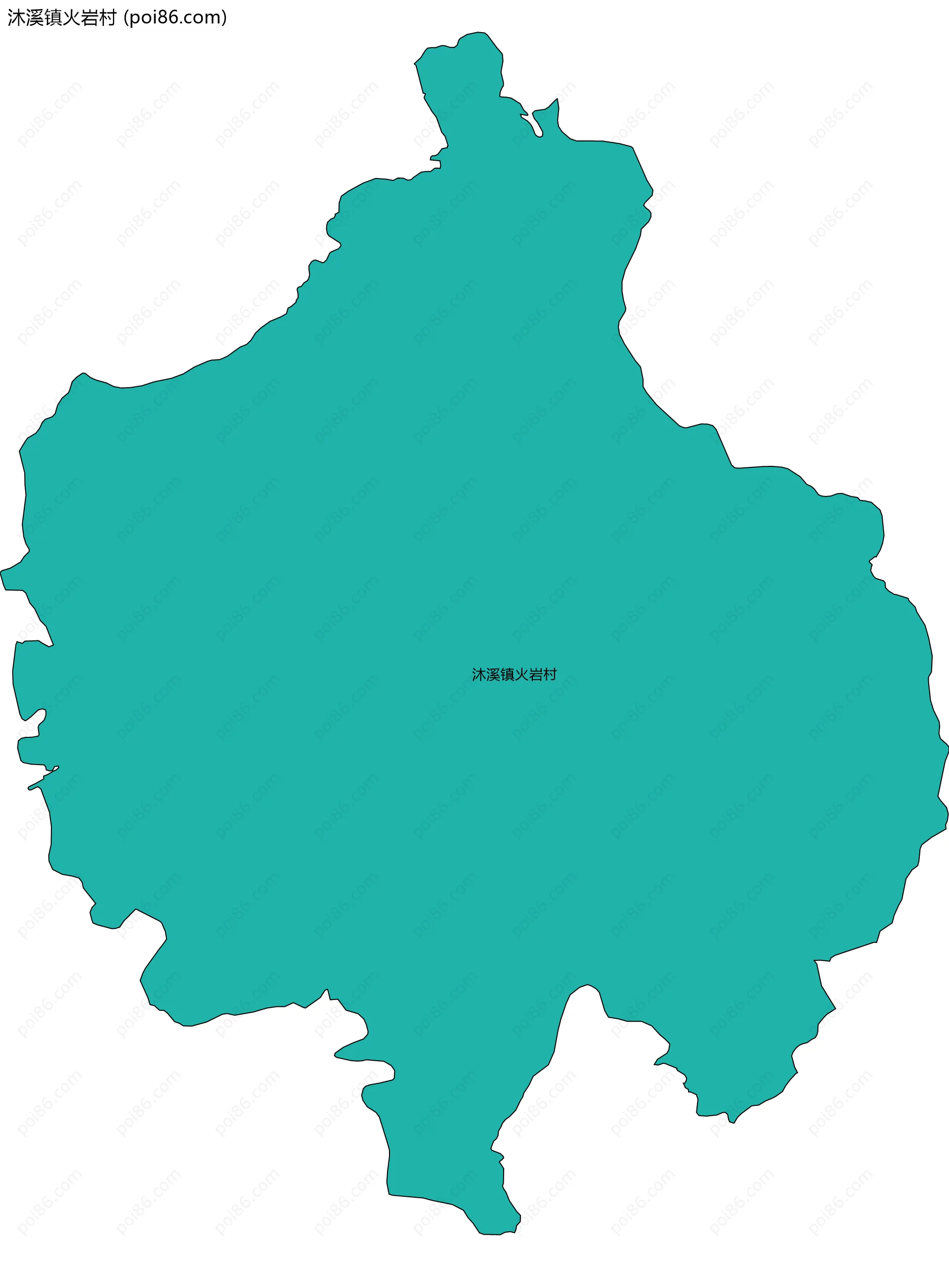 沐溪镇火岩村边界地图