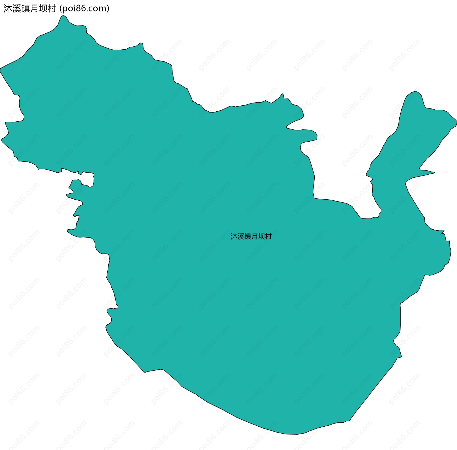 沐溪镇月坝村边界地图