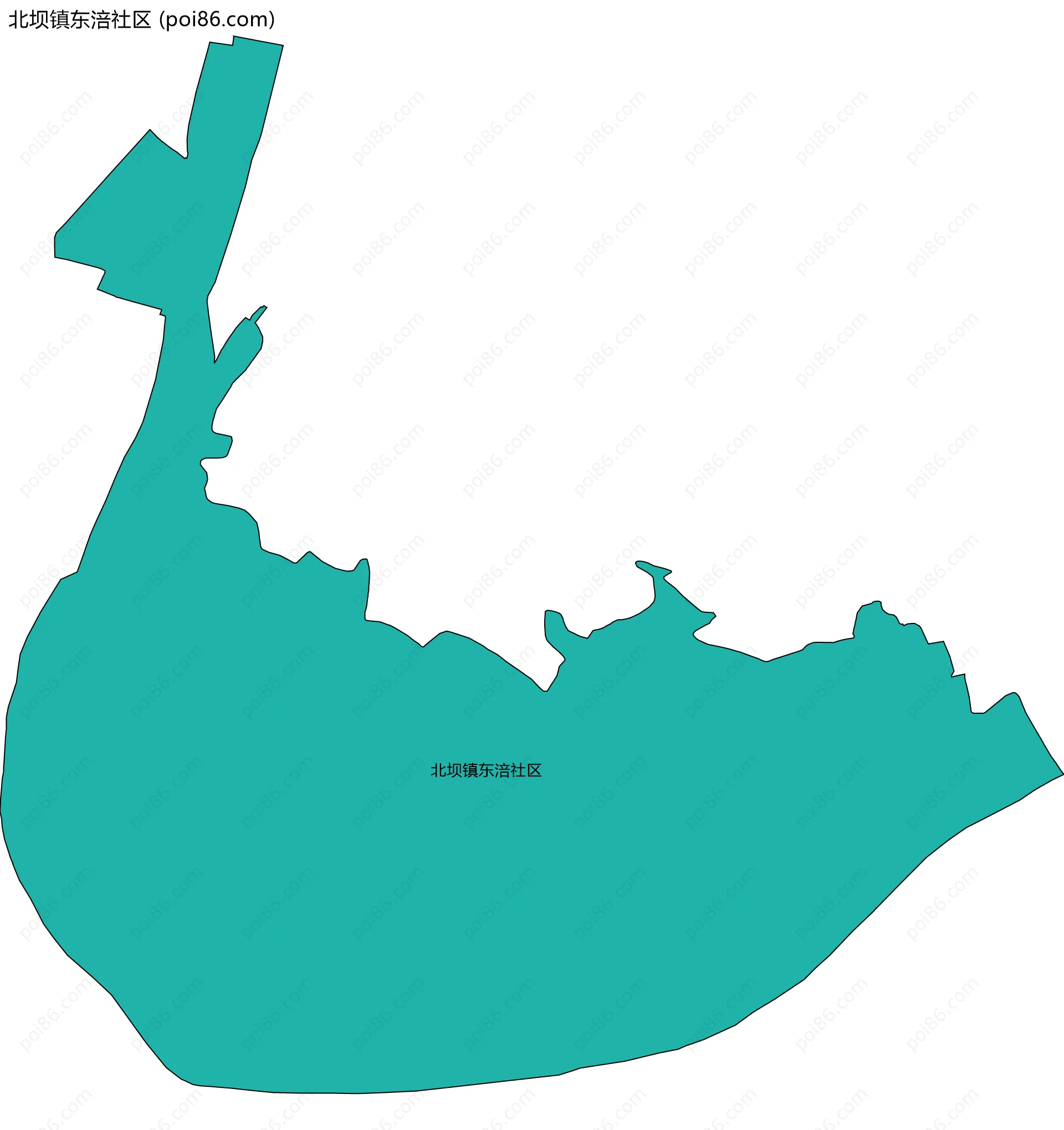 北坝镇东涪社区边界地图