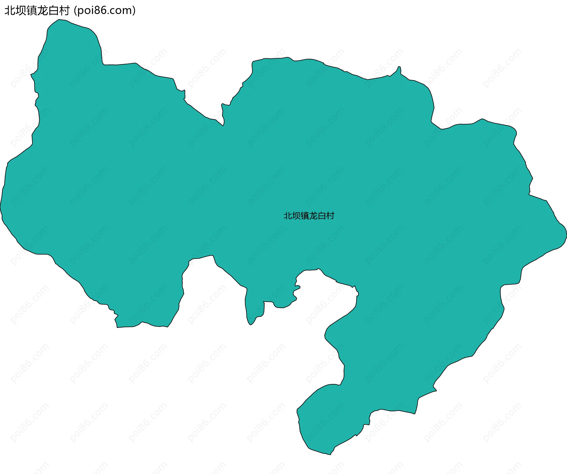 北坝镇龙白村边界地图