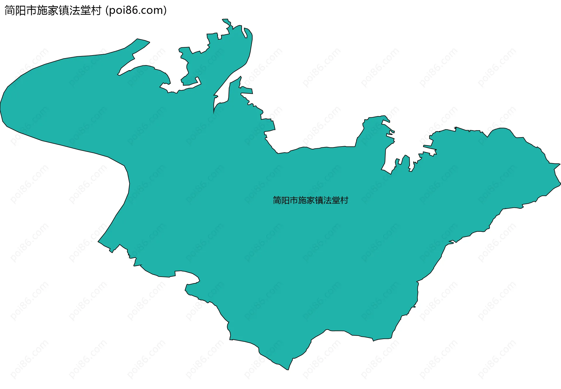 简阳市施家镇法堂村边界地图