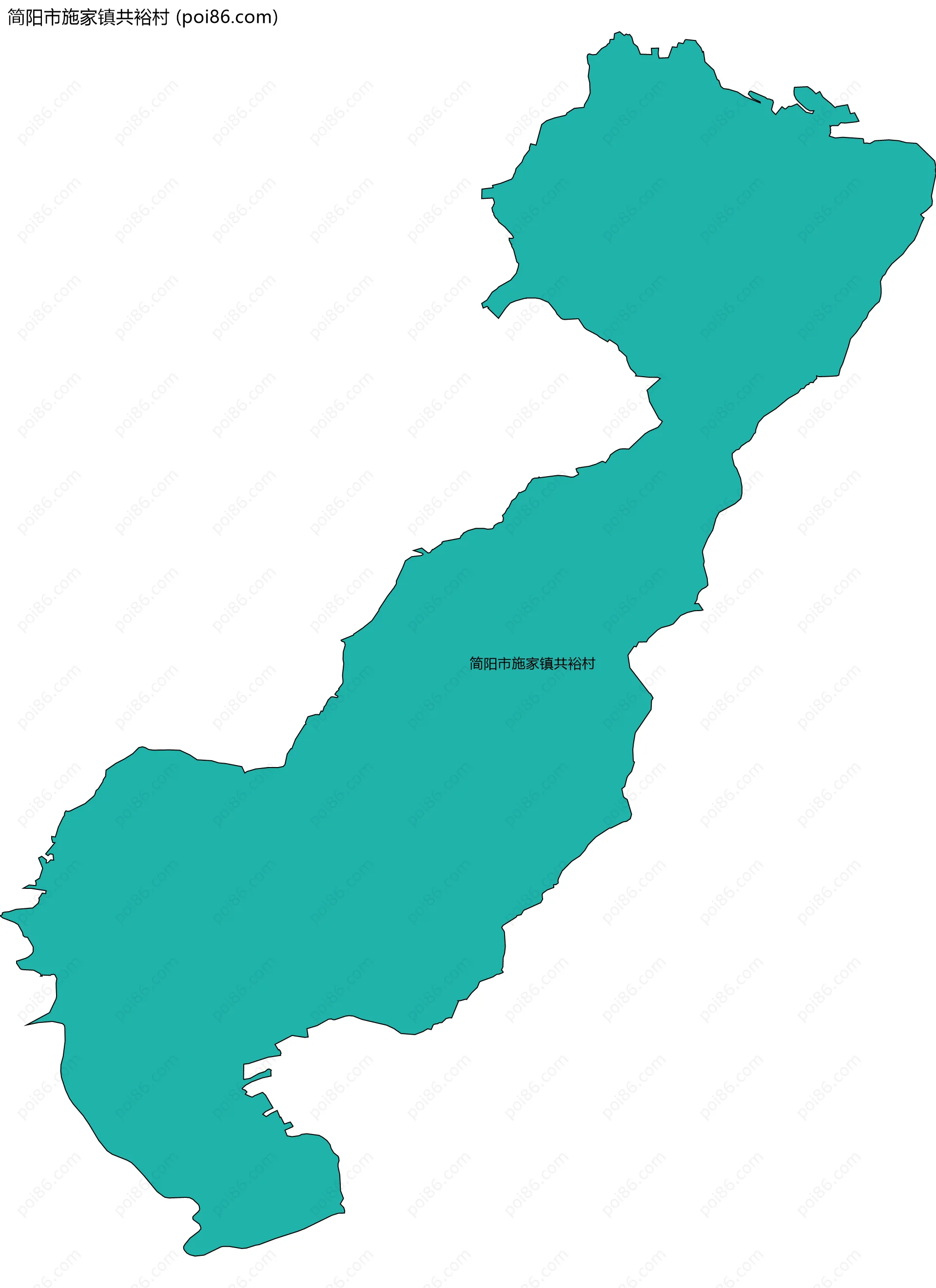 简阳市施家镇共裕村边界地图