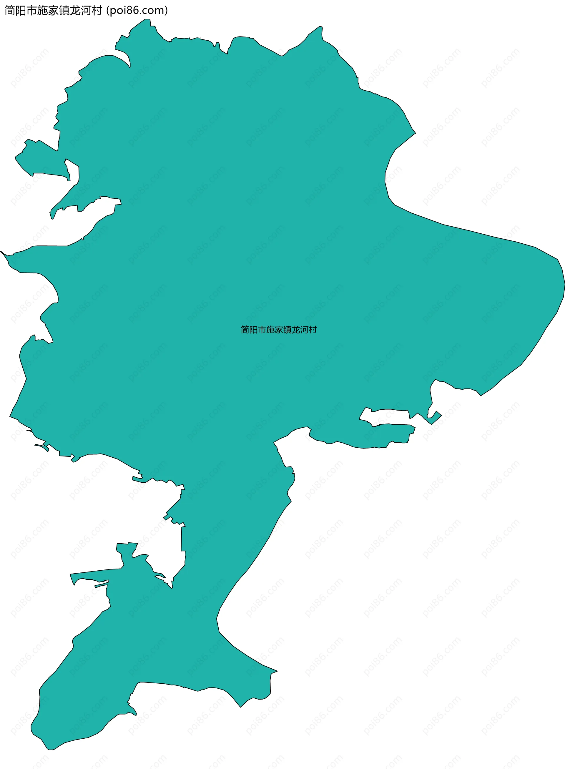 简阳市施家镇龙河村边界地图