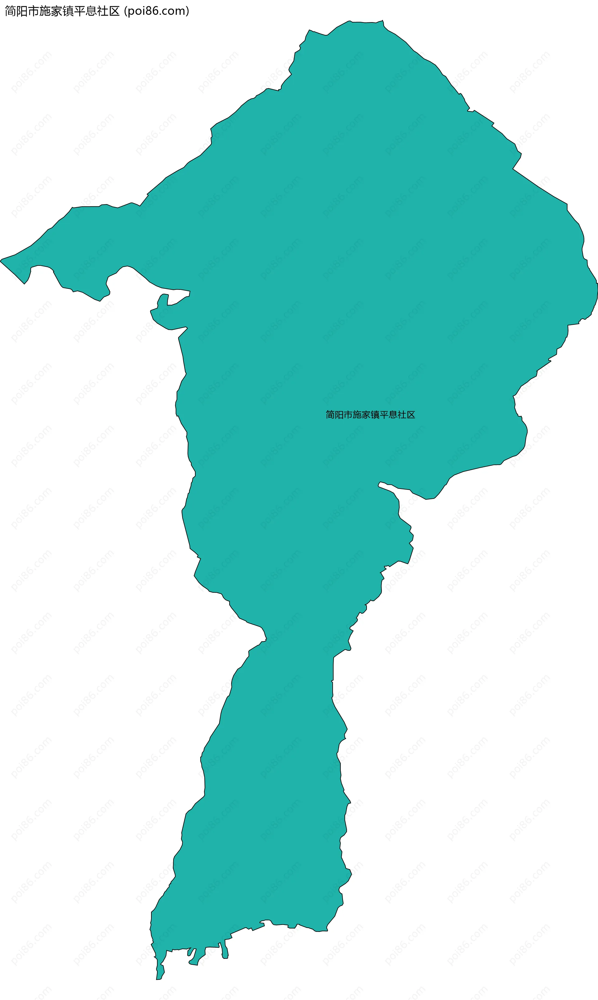 简阳市施家镇平息社区边界地图