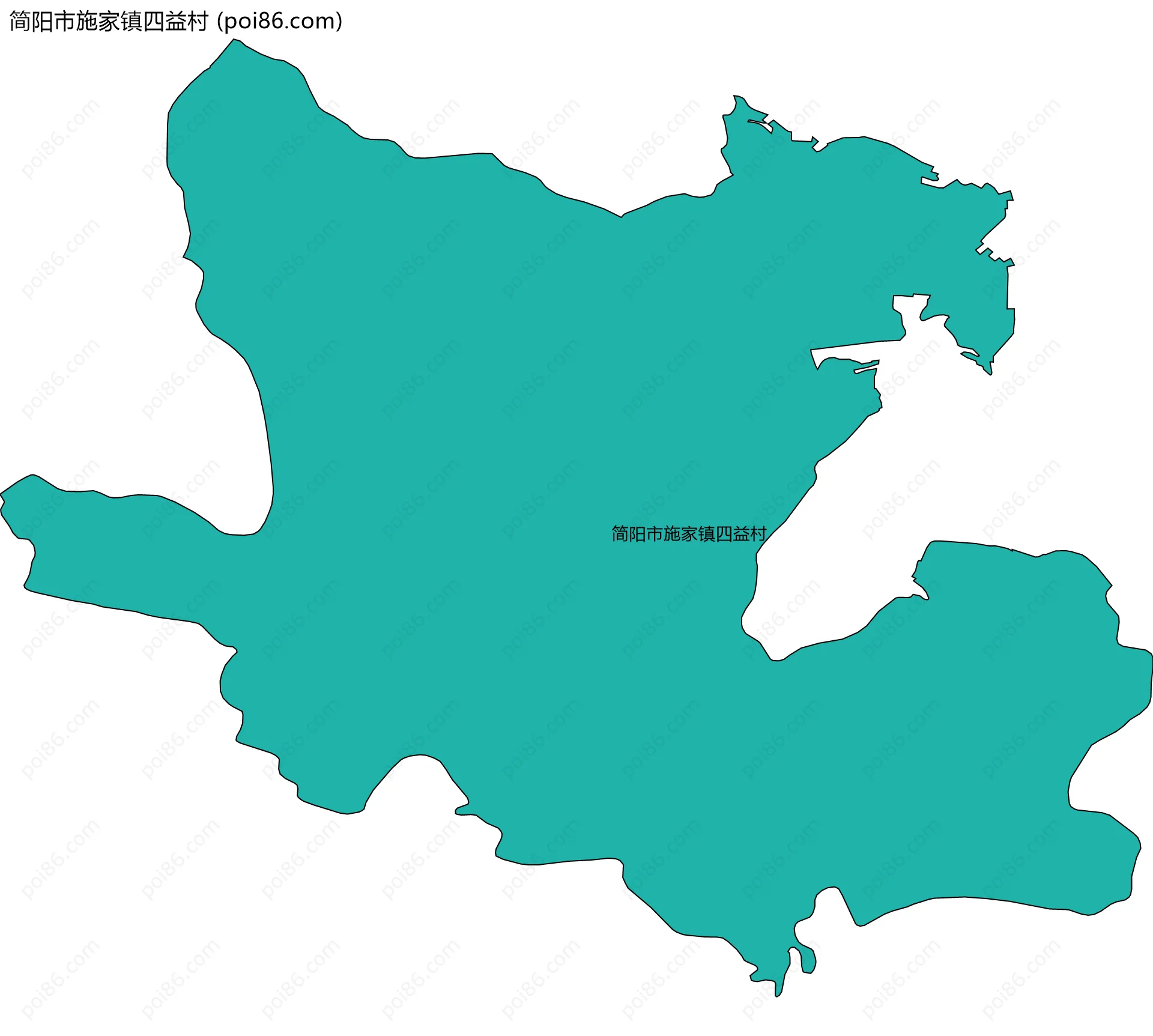 简阳市施家镇四益村边界地图