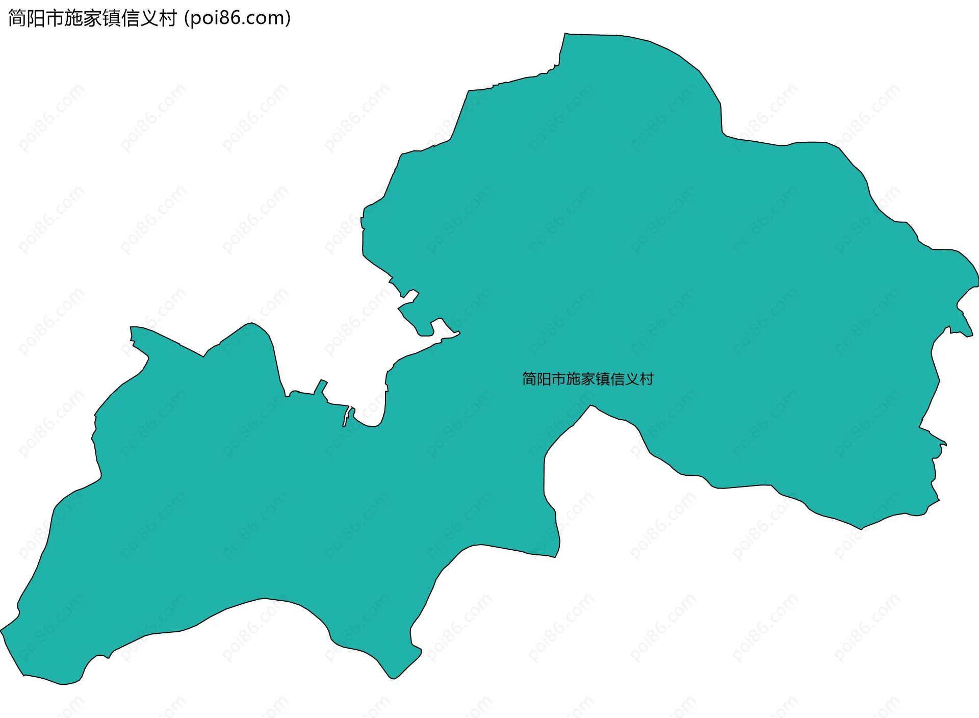 简阳市施家镇信义村边界地图