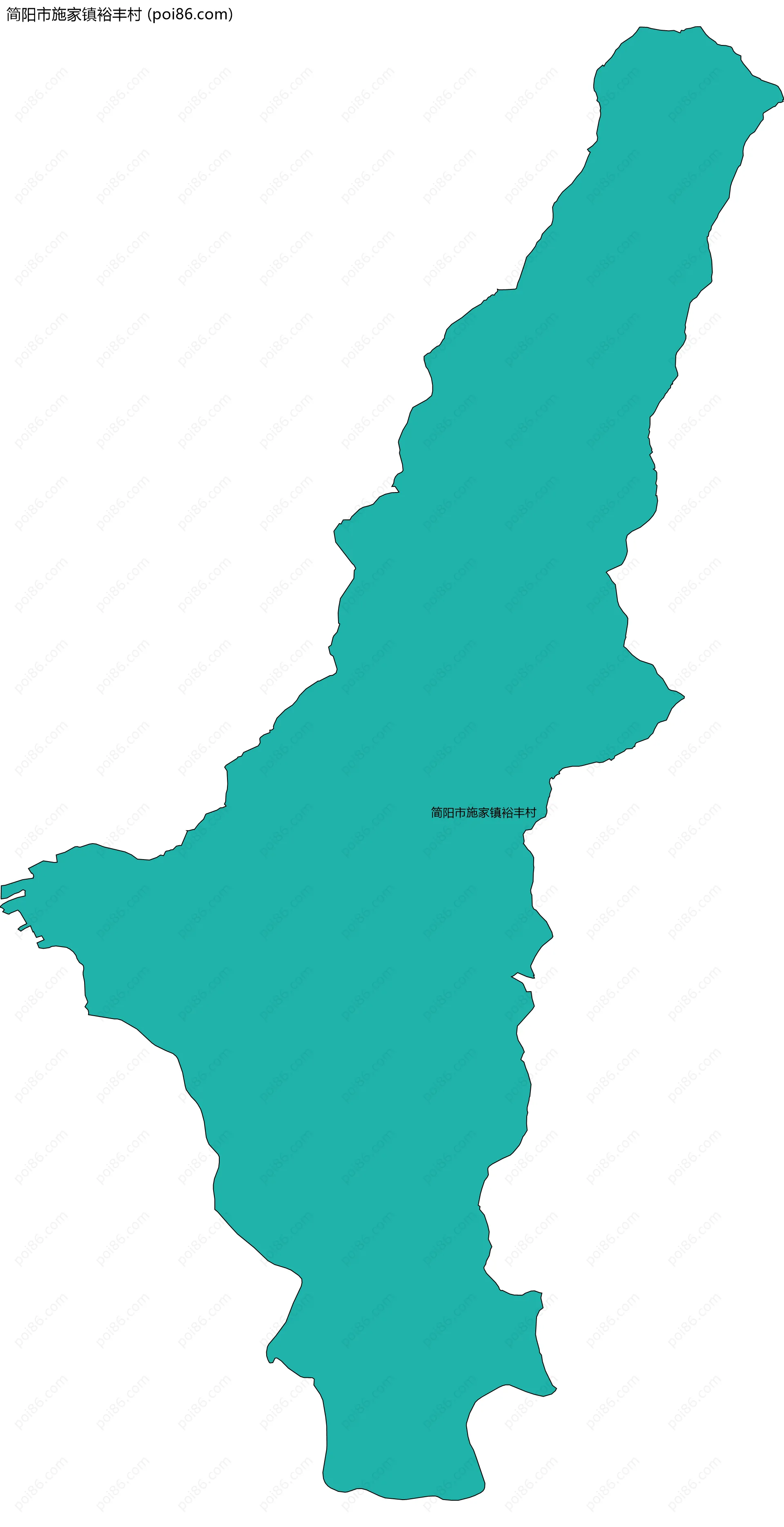简阳市施家镇裕丰村边界地图