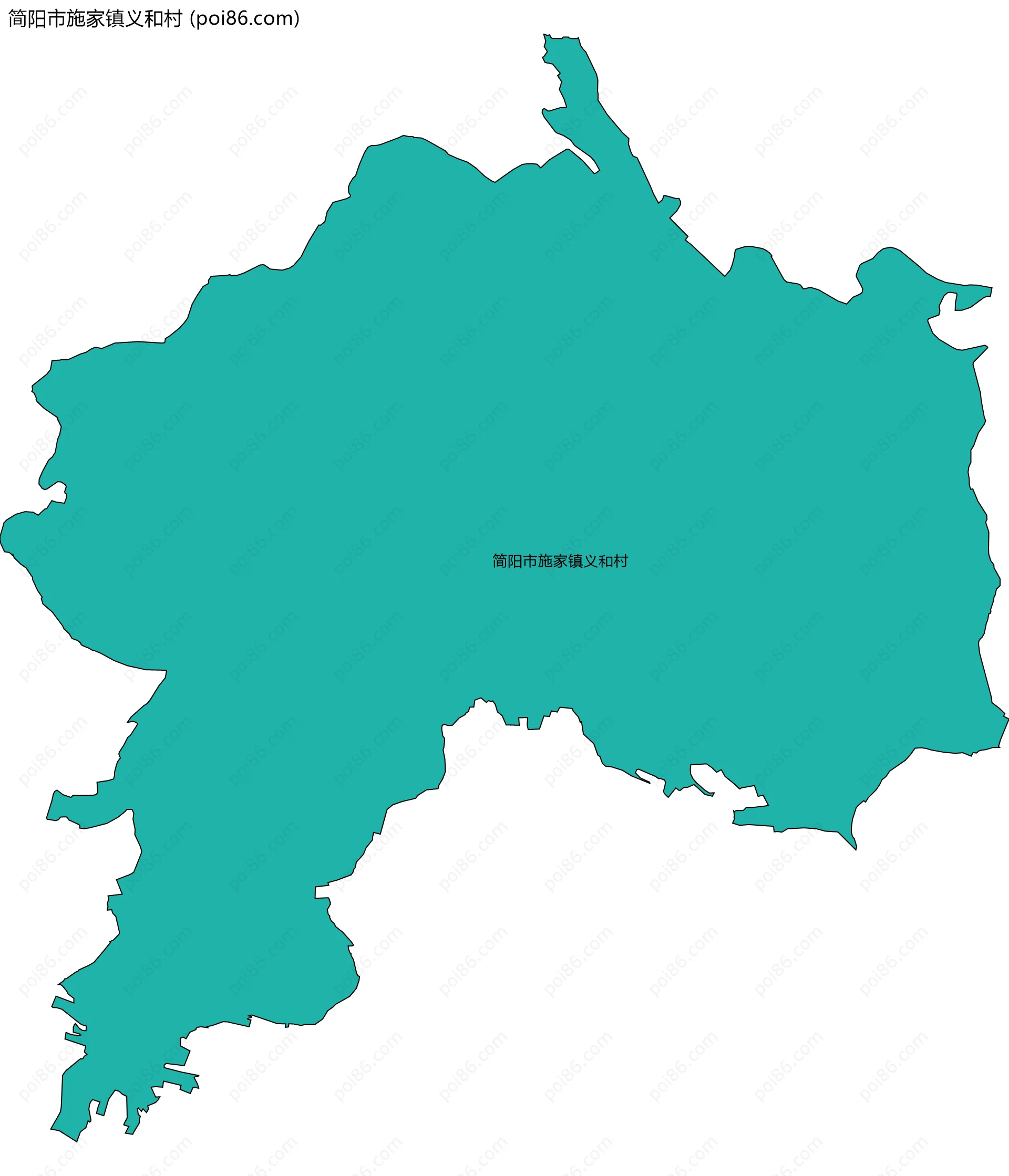 简阳市施家镇义和村边界地图