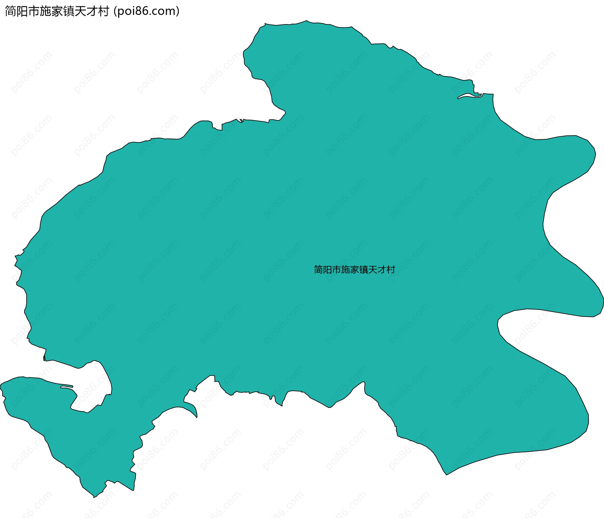 简阳市施家镇天才村边界地图