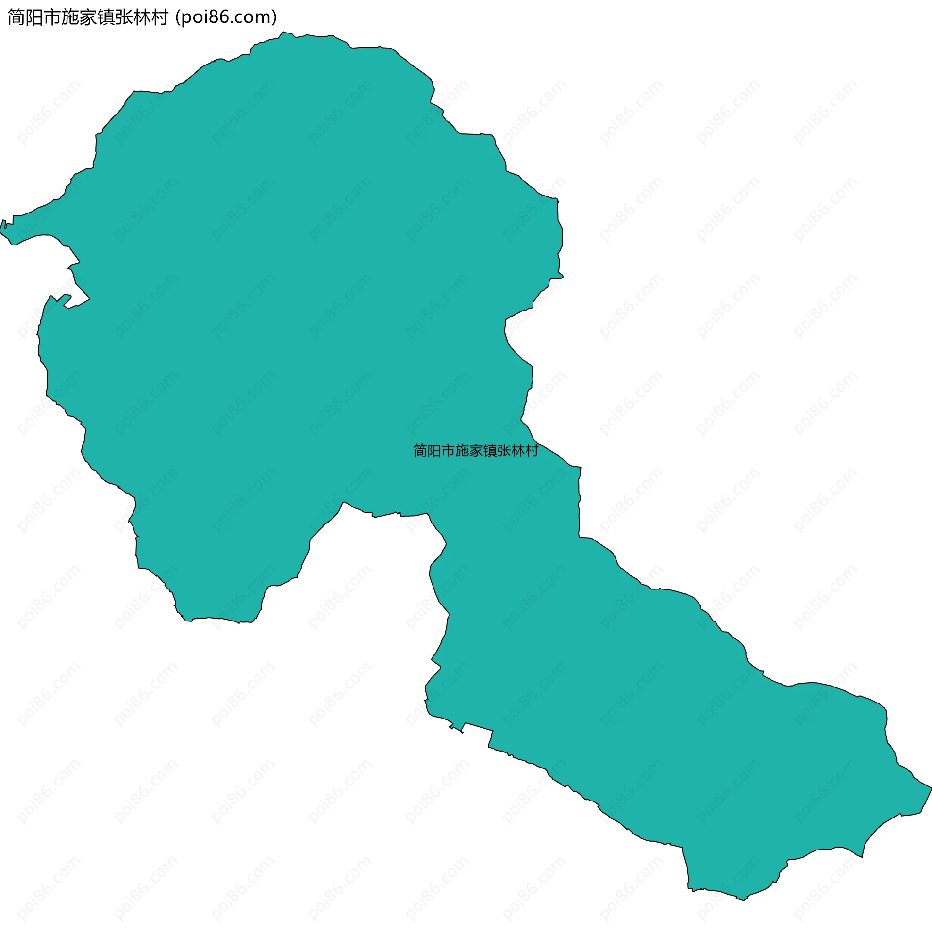 简阳市施家镇张林村边界地图