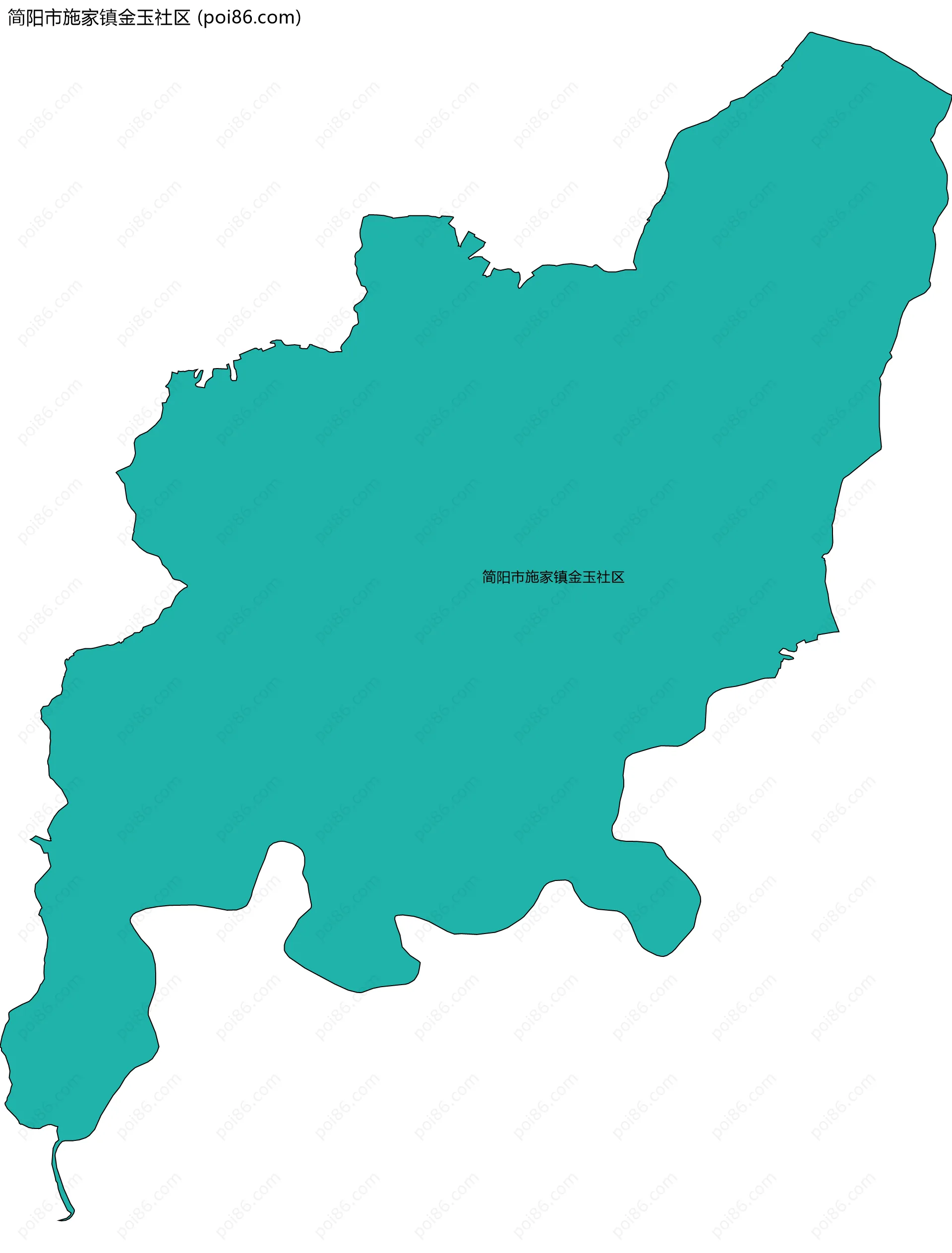 简阳市施家镇金玉社区边界地图