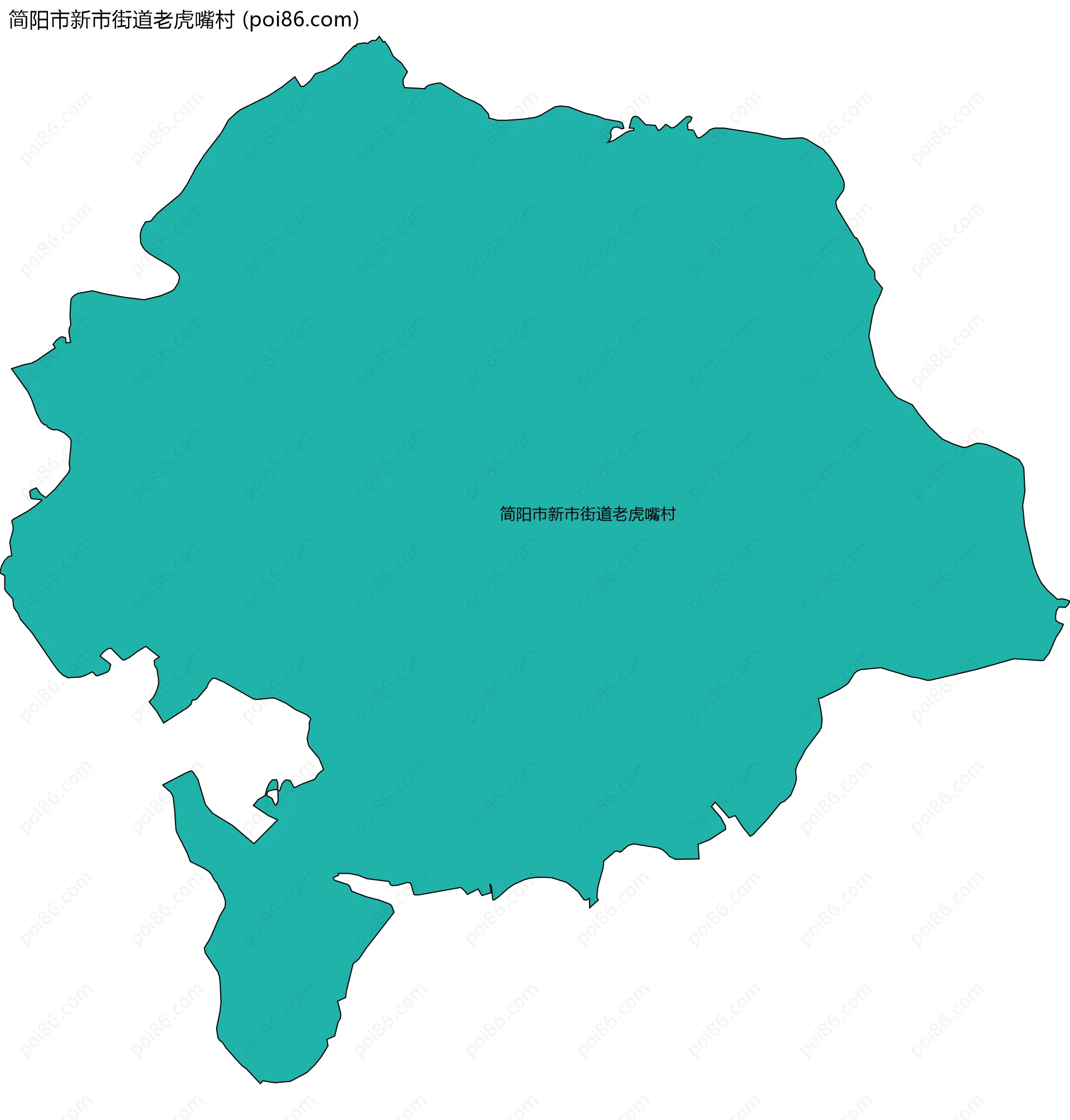 简阳市新市街道老虎嘴村边界地图