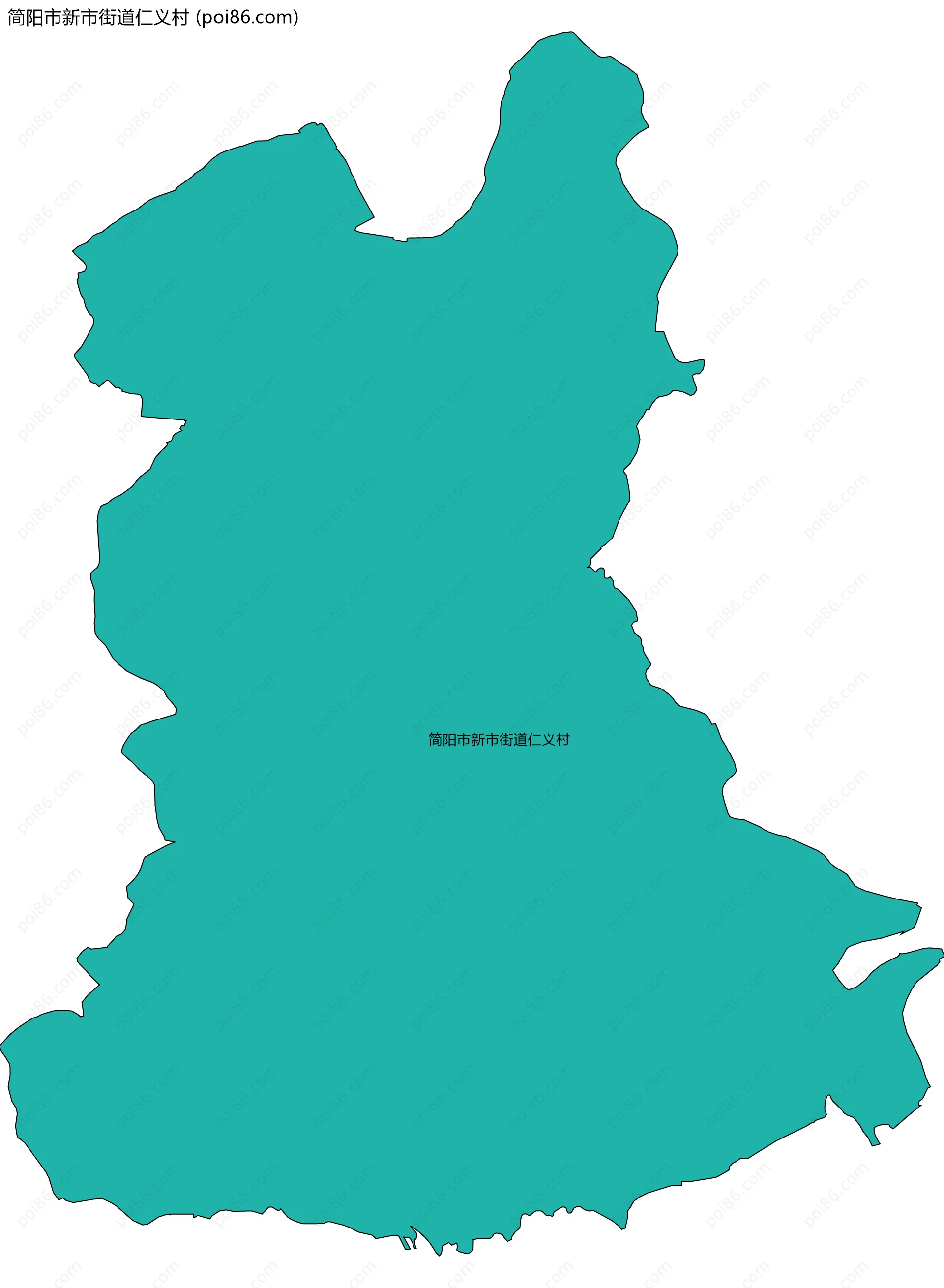 简阳市新市街道仁义村边界地图
