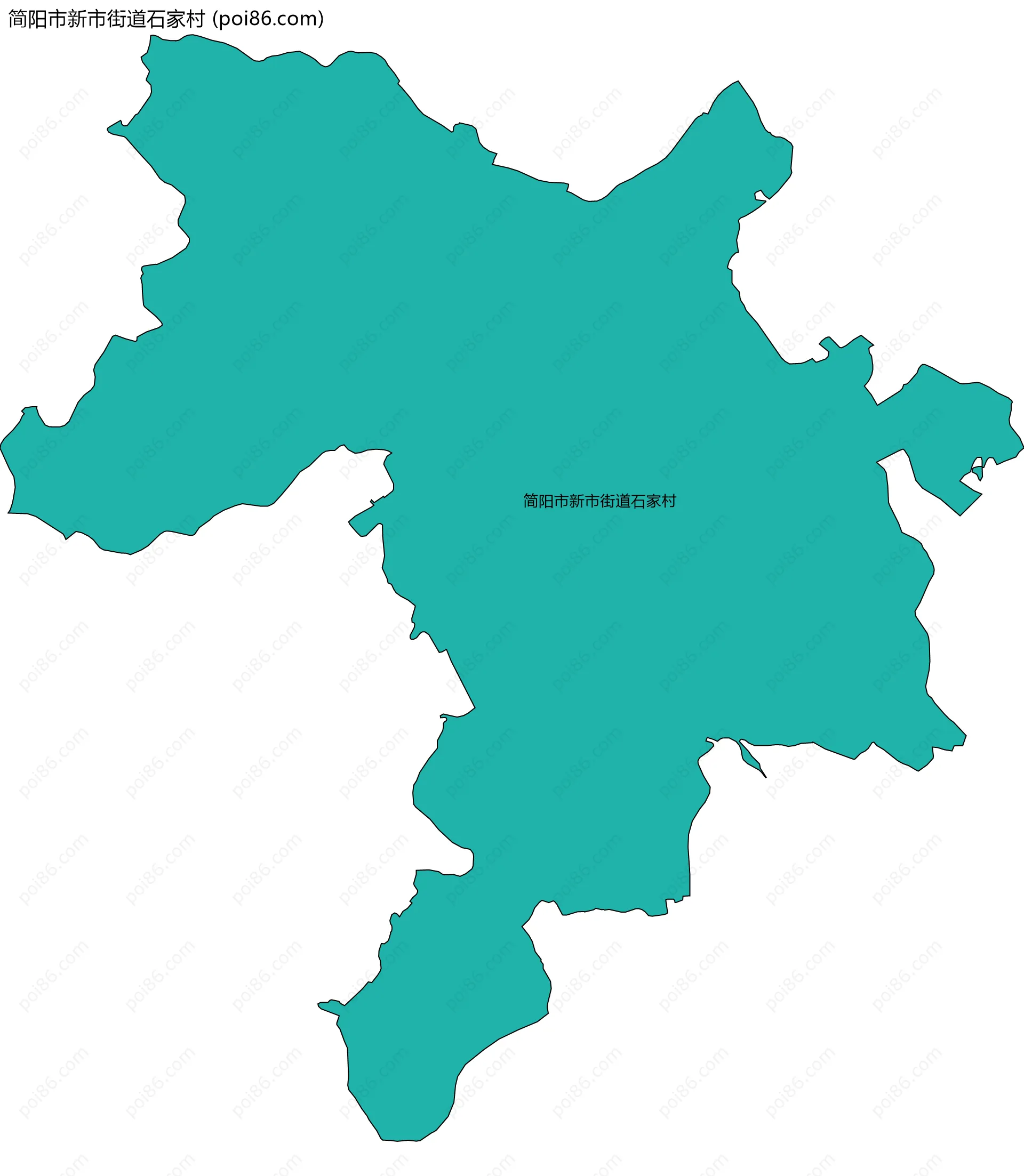 简阳市新市街道石家村边界地图