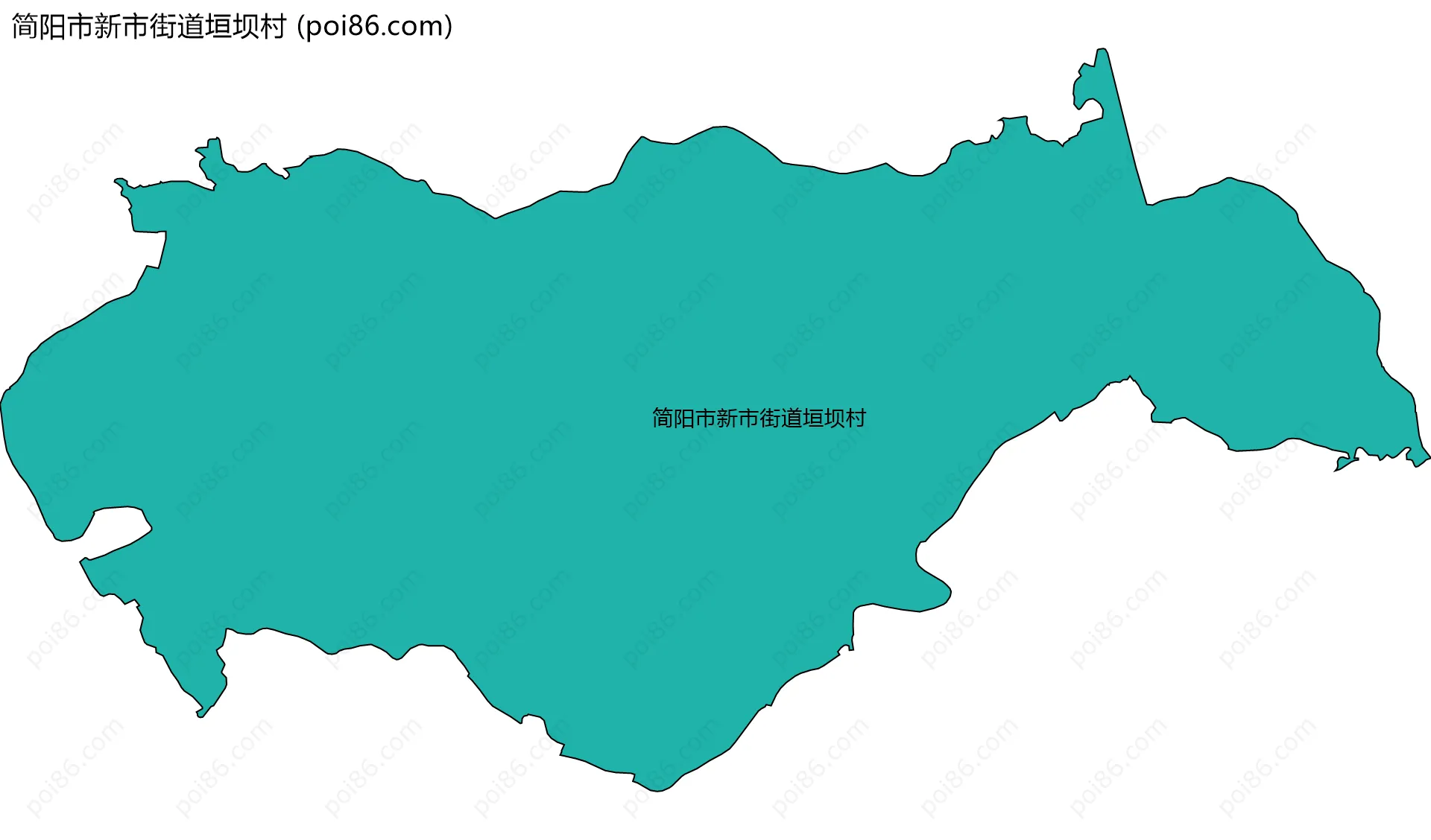 简阳市新市街道垣坝村边界地图