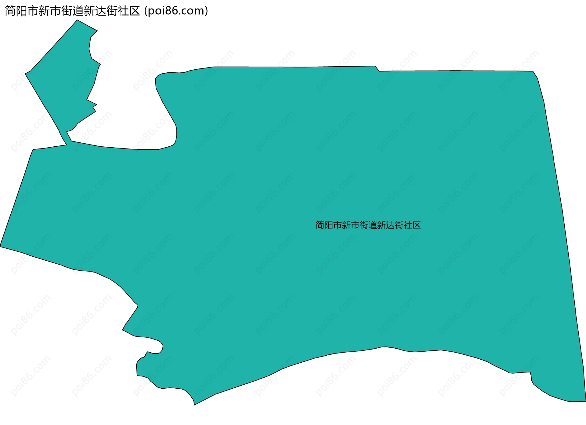 简阳市新市街道新达街社区边界地图