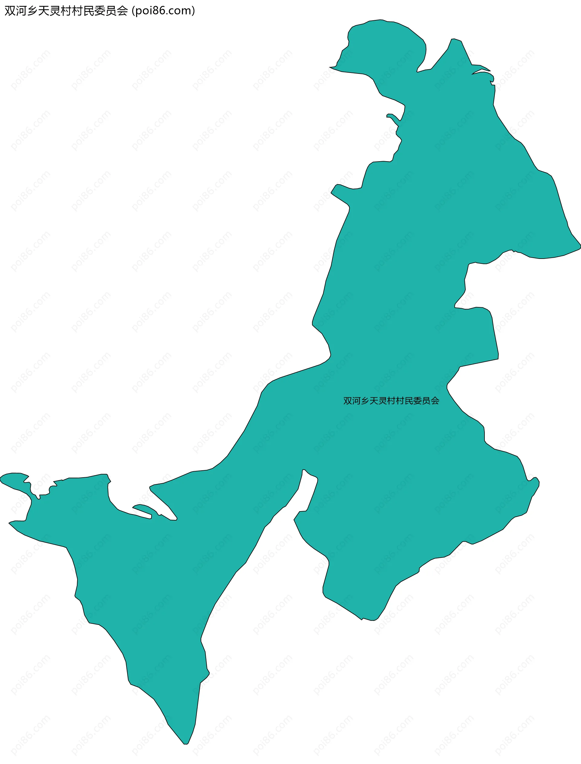 双河乡天灵村村民委员会边界地图