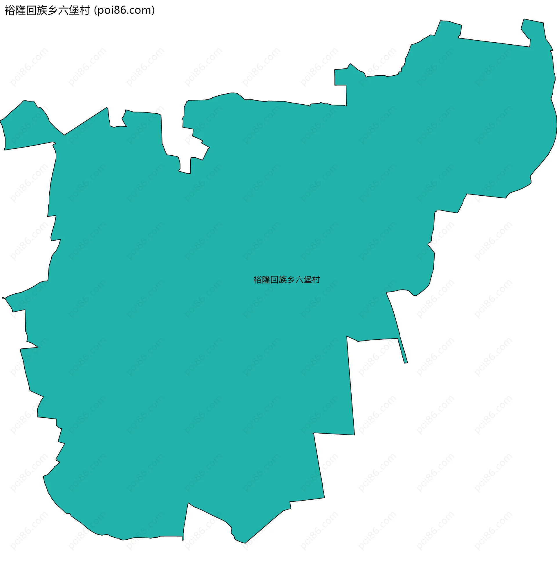 裕隆回族乡六堡村边界地图