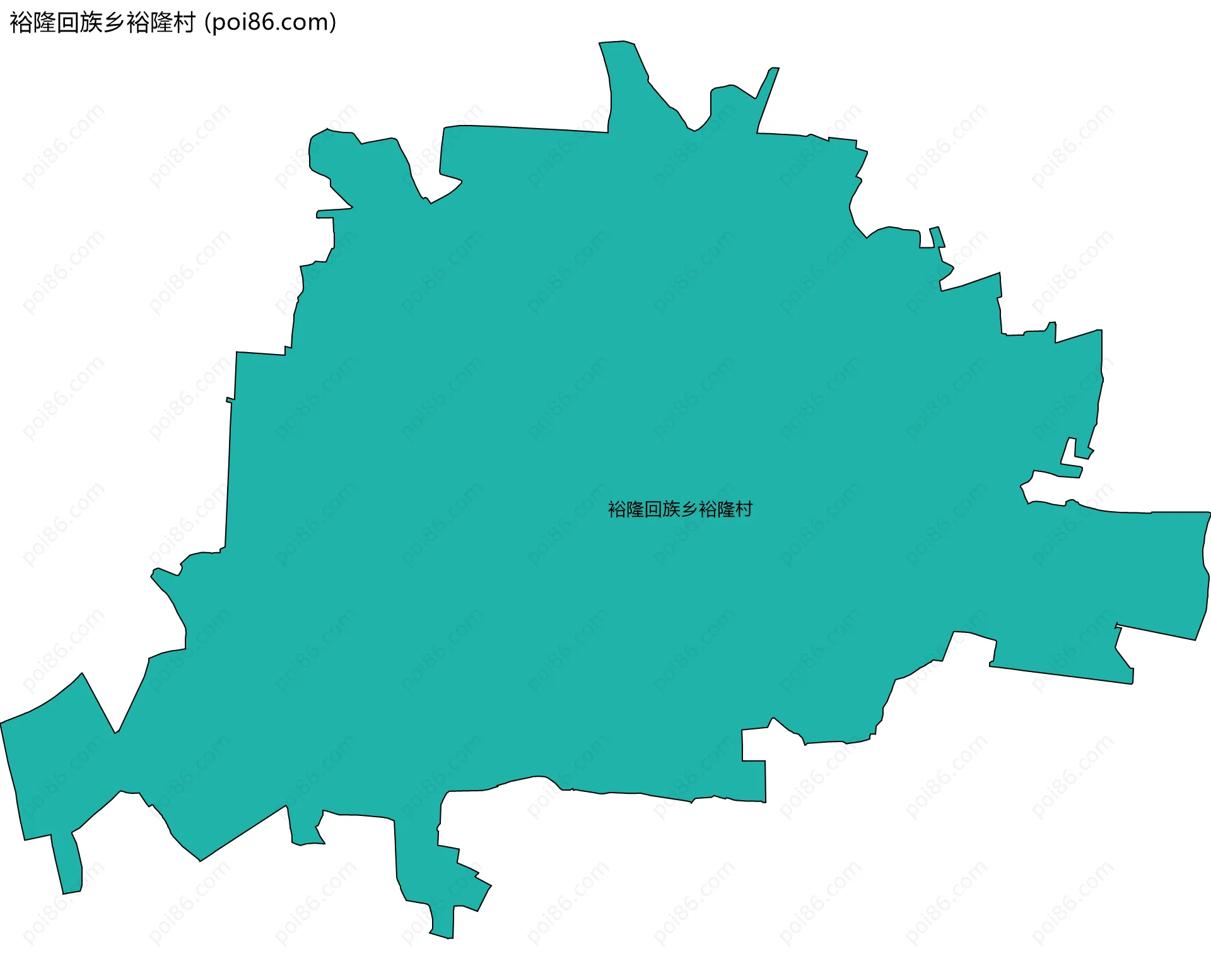 裕隆回族乡裕隆村边界地图