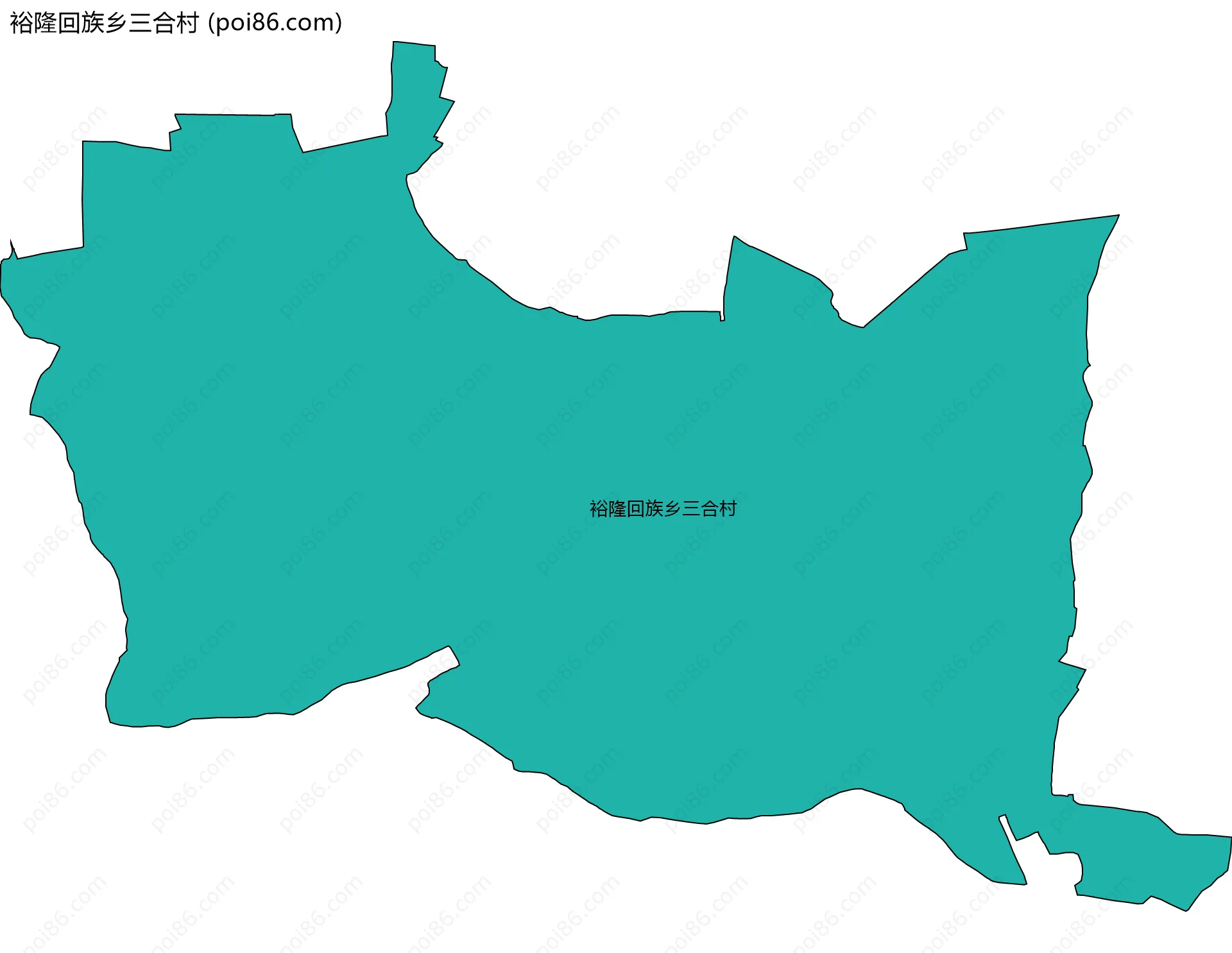 裕隆回族乡三合村边界地图