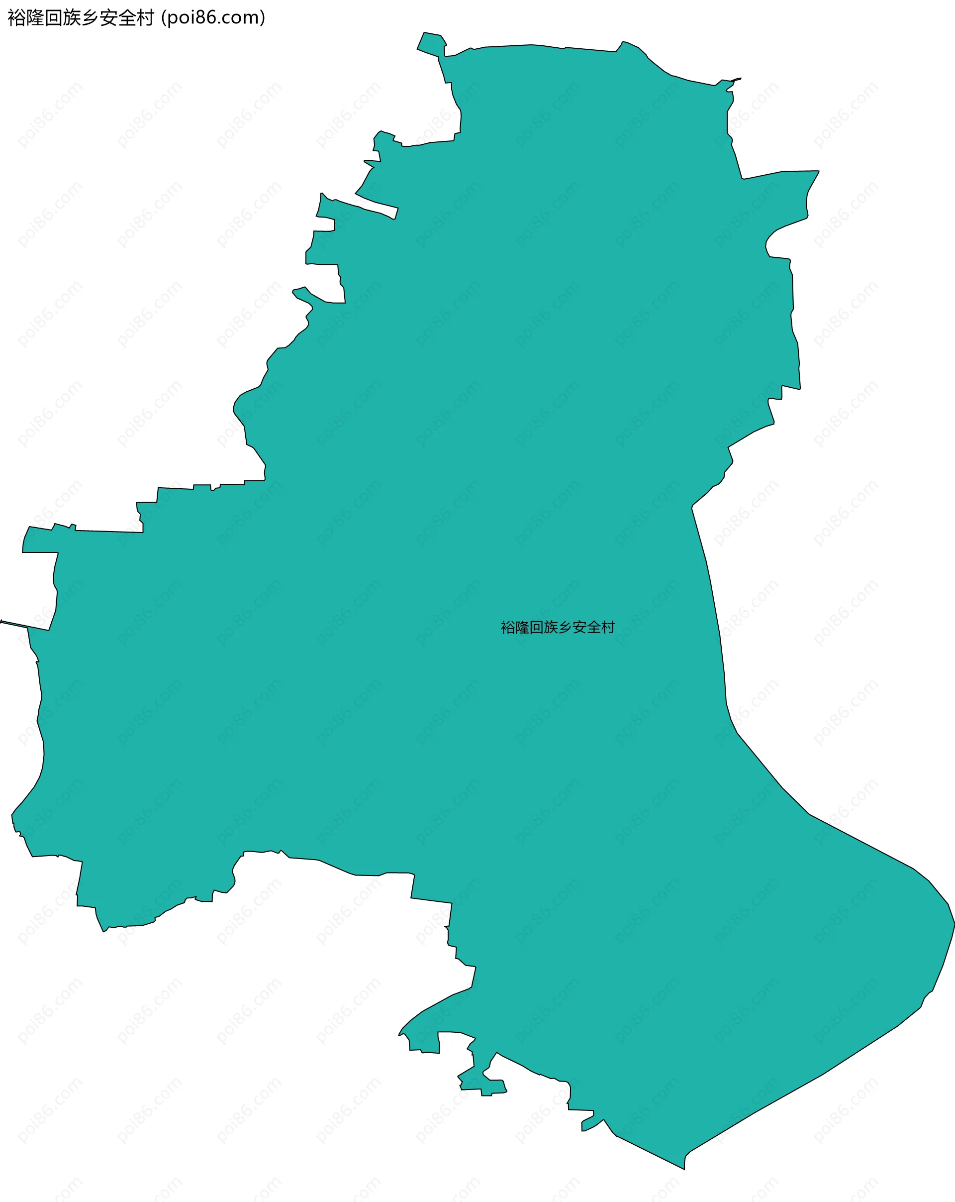 裕隆回族乡安全村边界地图