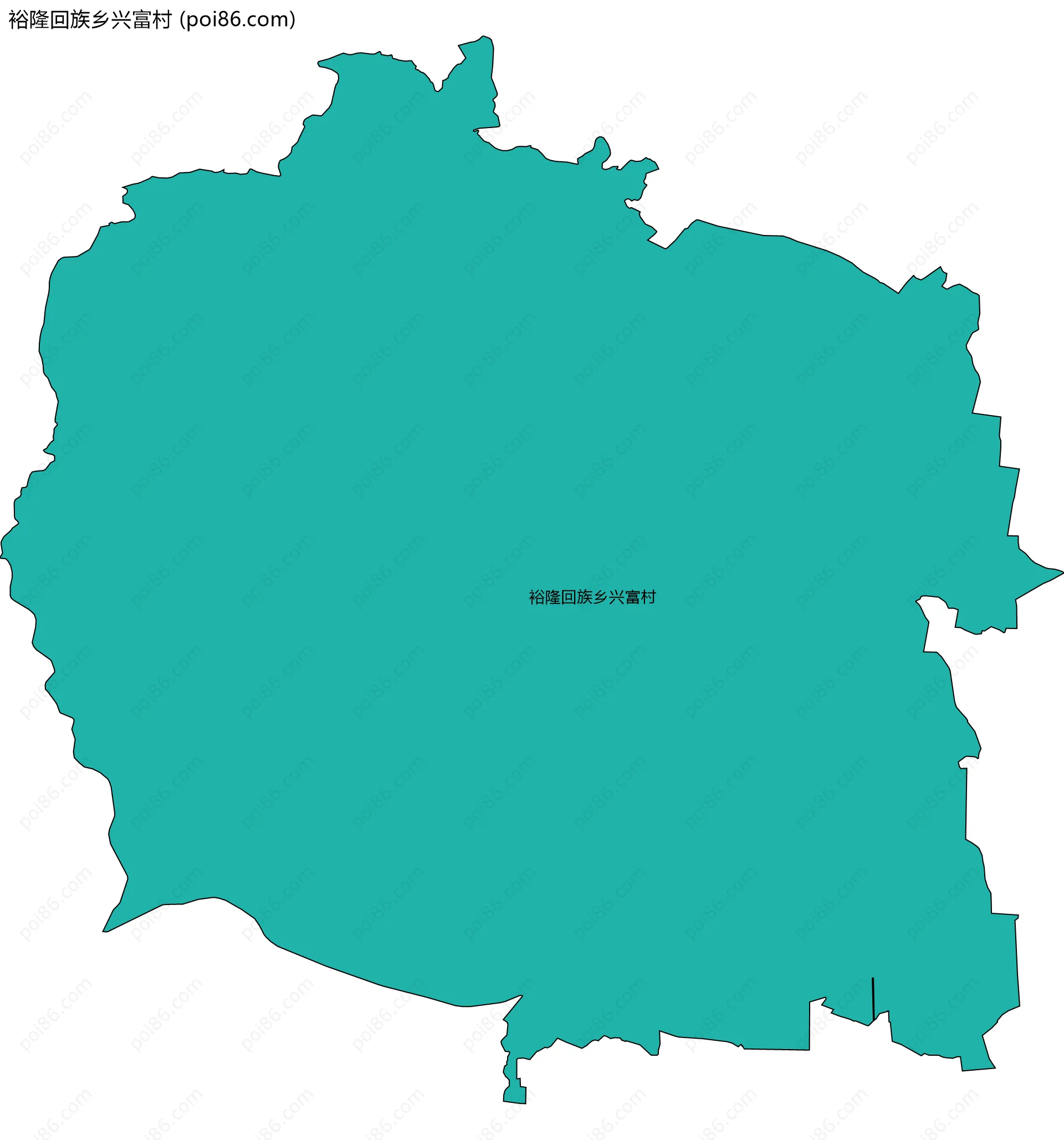 裕隆回族乡兴富村边界地图