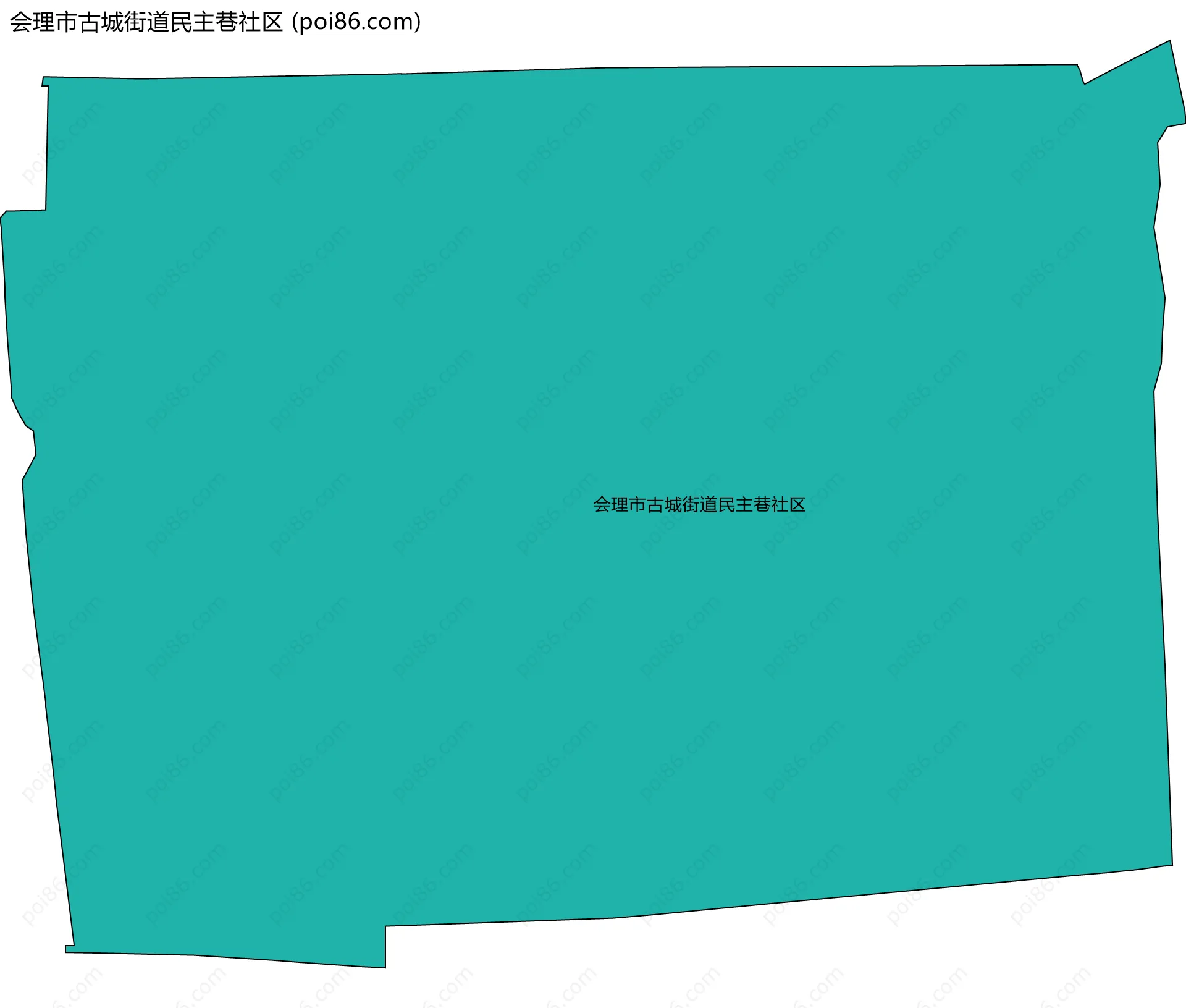 会理市古城街道民主巷社区边界地图