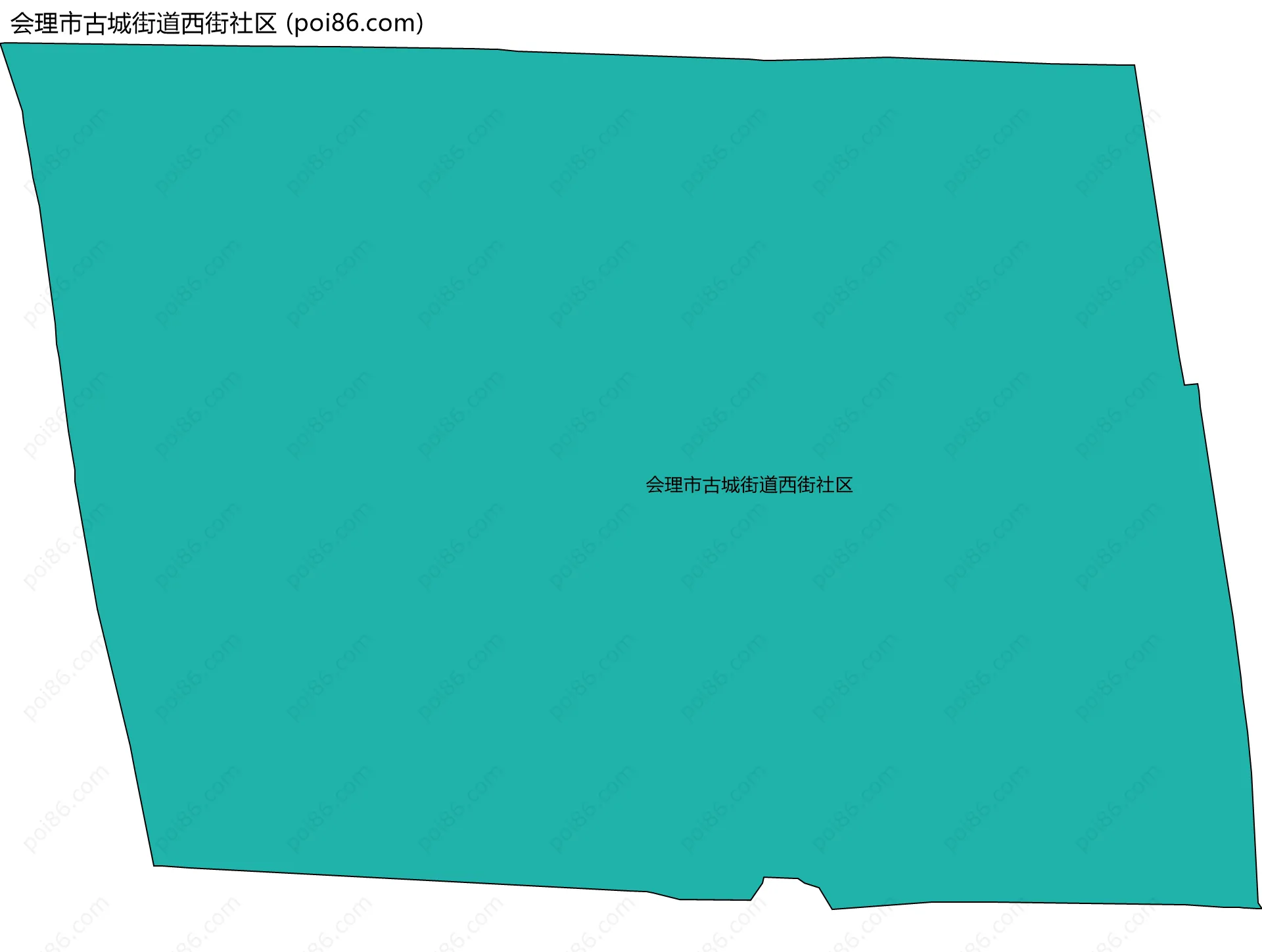 会理市古城街道西街社区边界地图