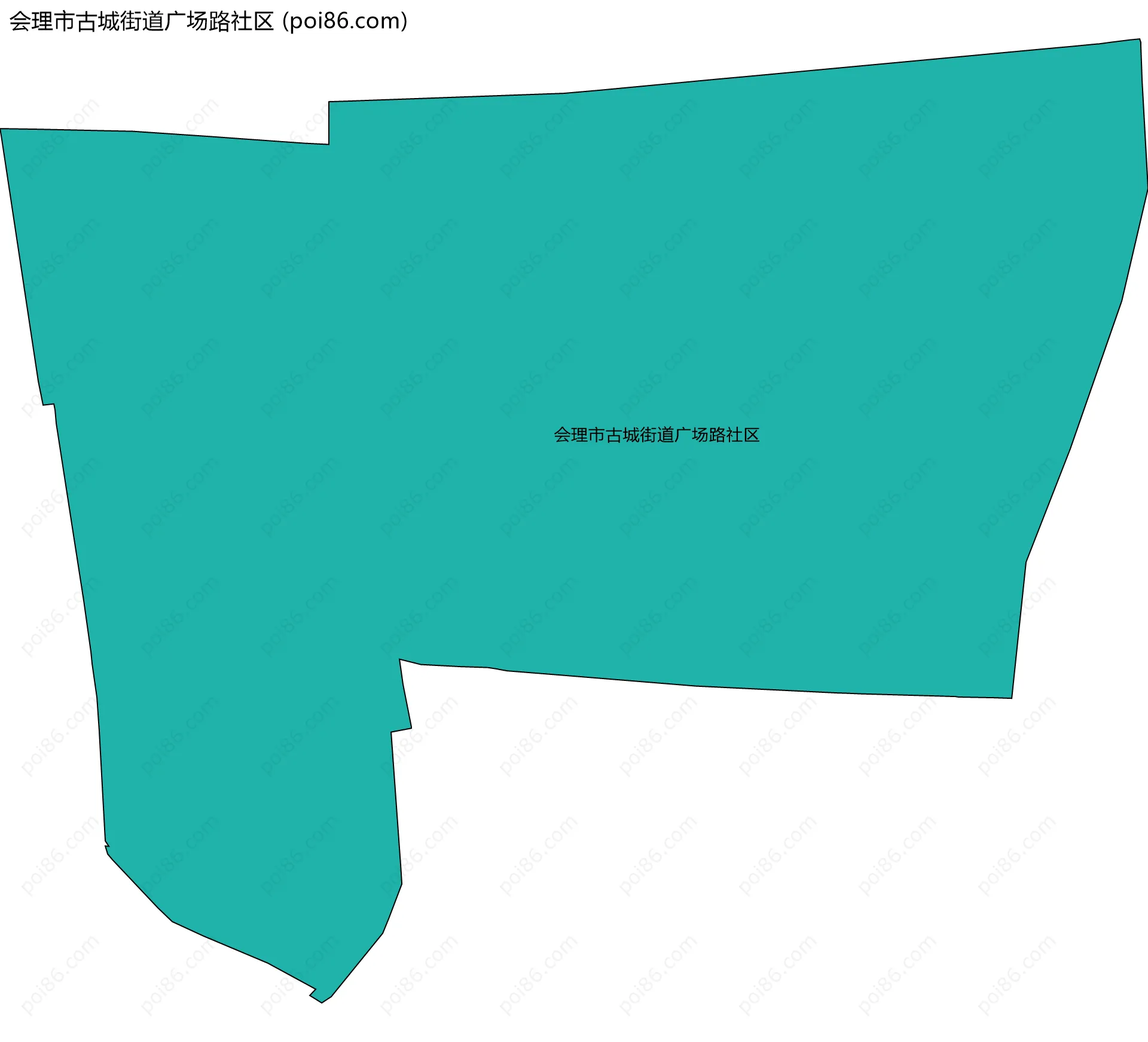 会理市古城街道广场路社区边界地图