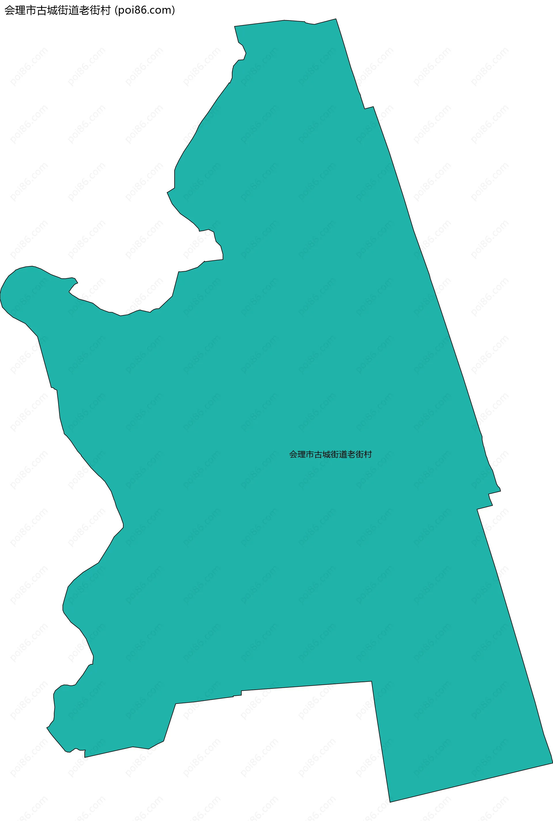 会理市古城街道老街村边界地图