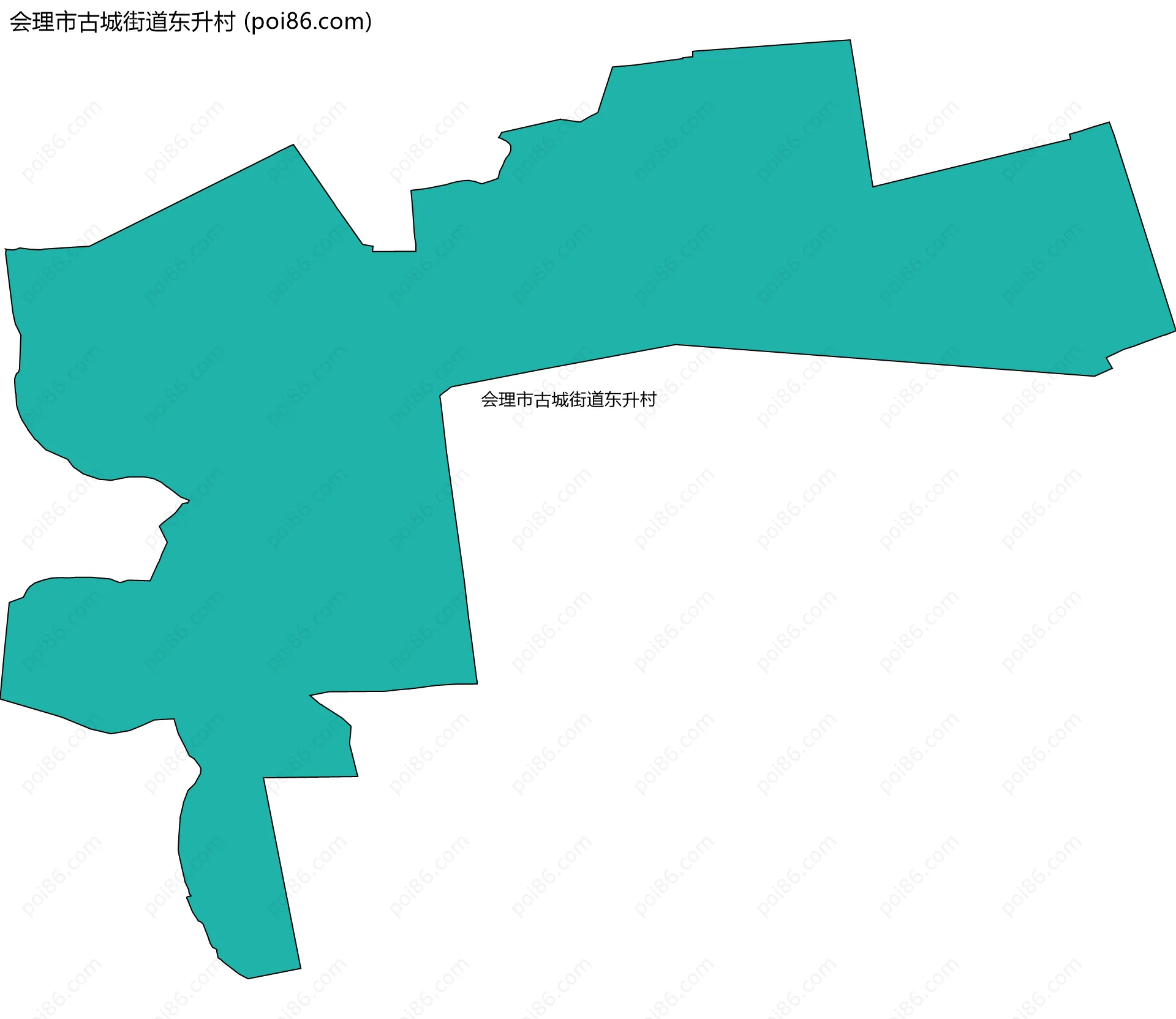 会理市古城街道东升村边界地图