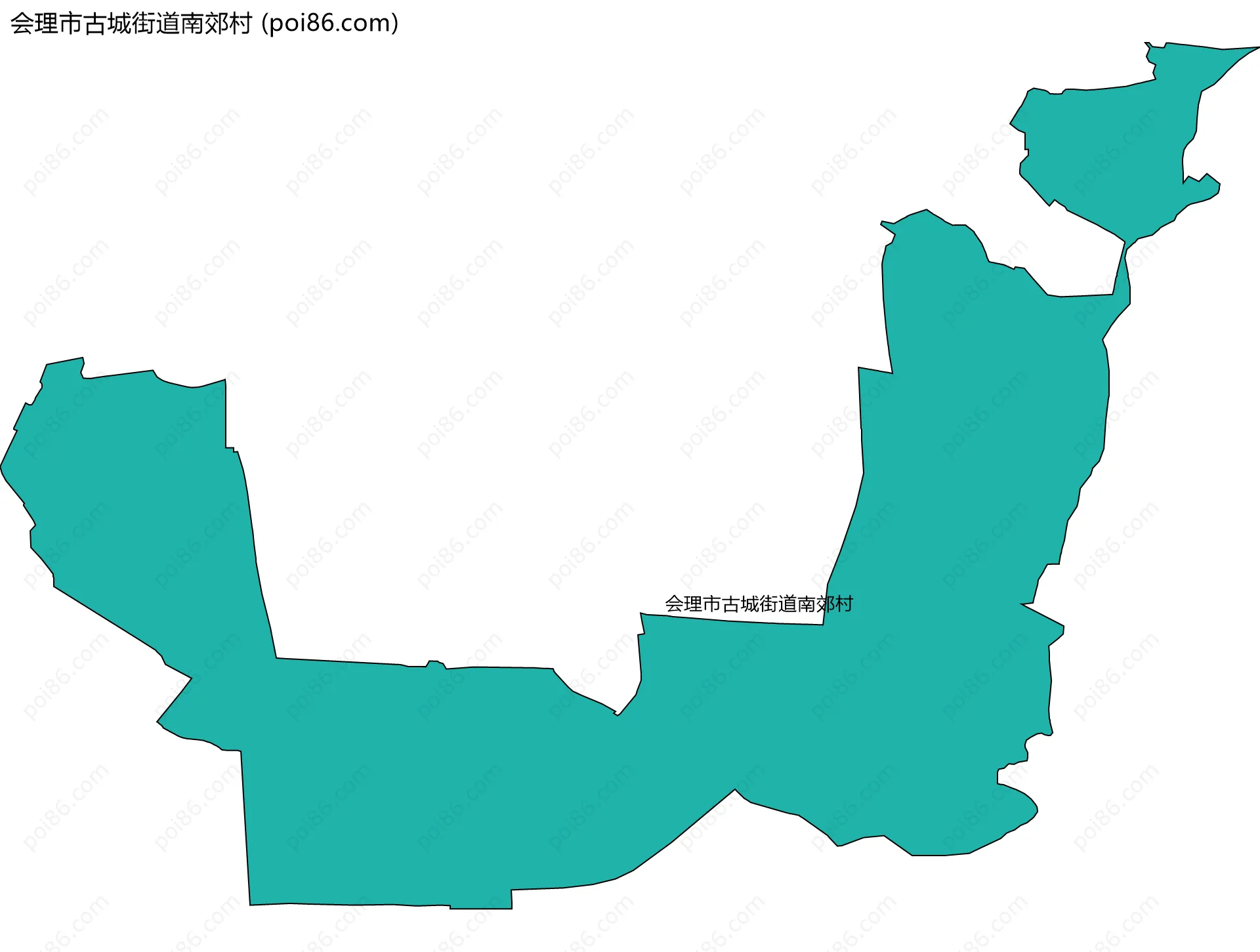 会理市古城街道南郊村边界地图