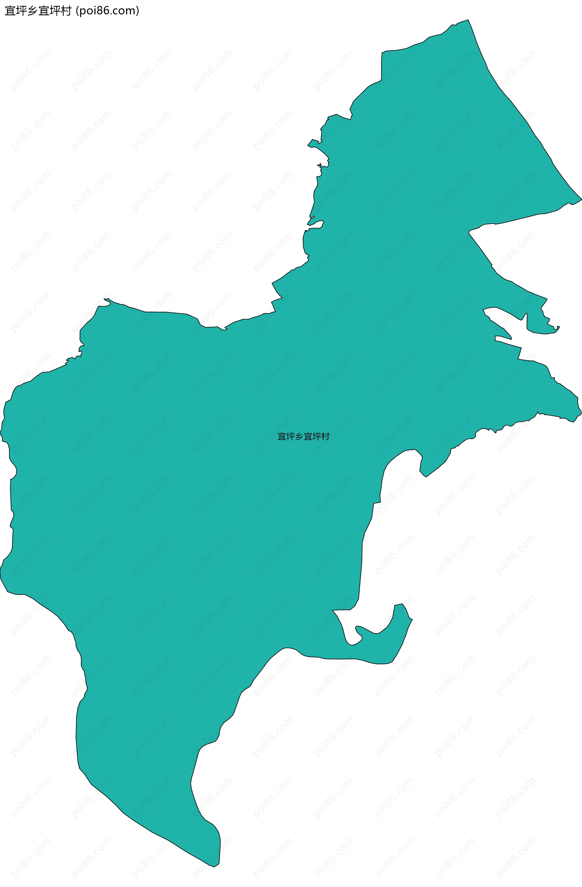 宜坪乡宜坪村边界地图