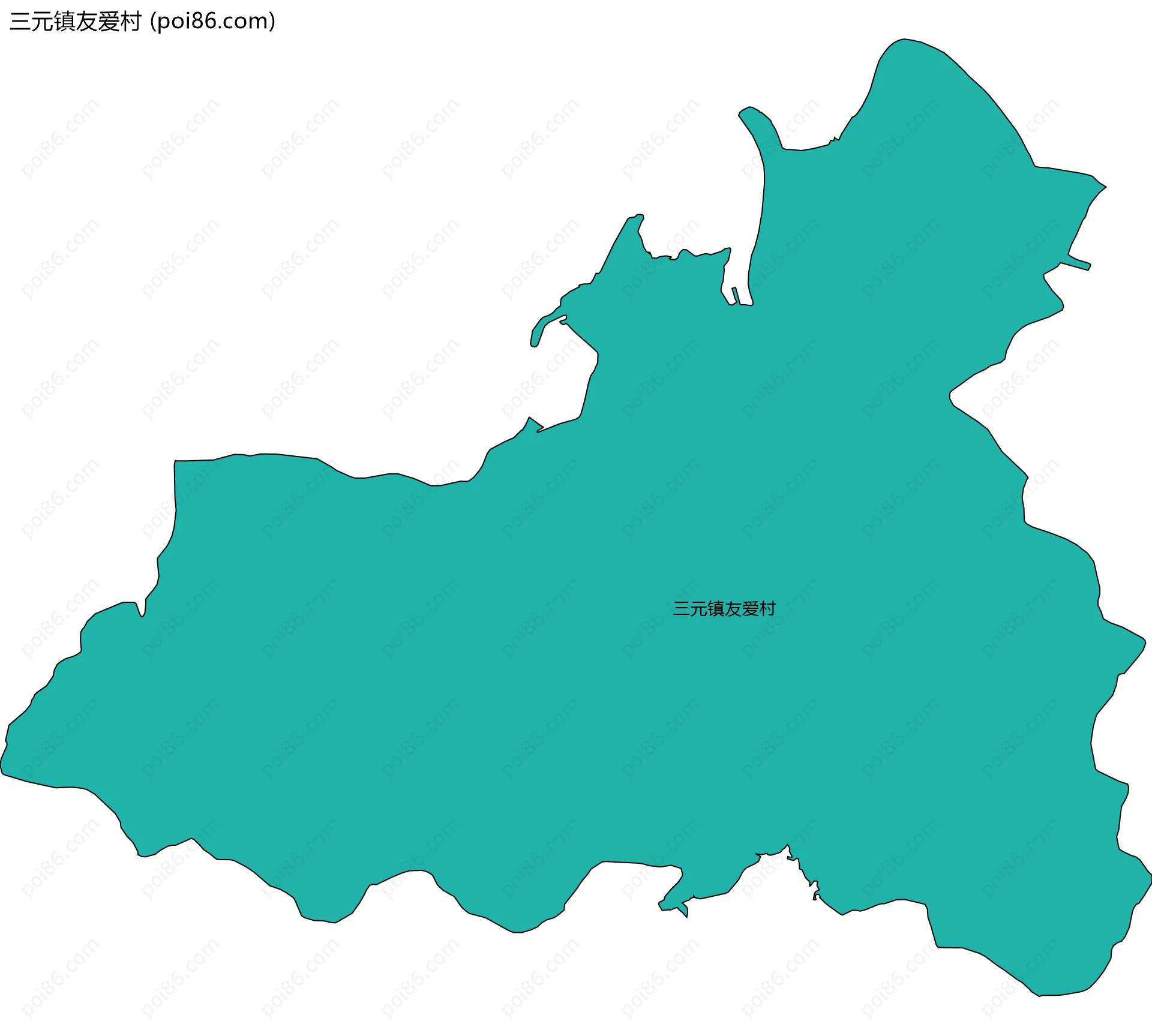 三元镇友爱村边界地图