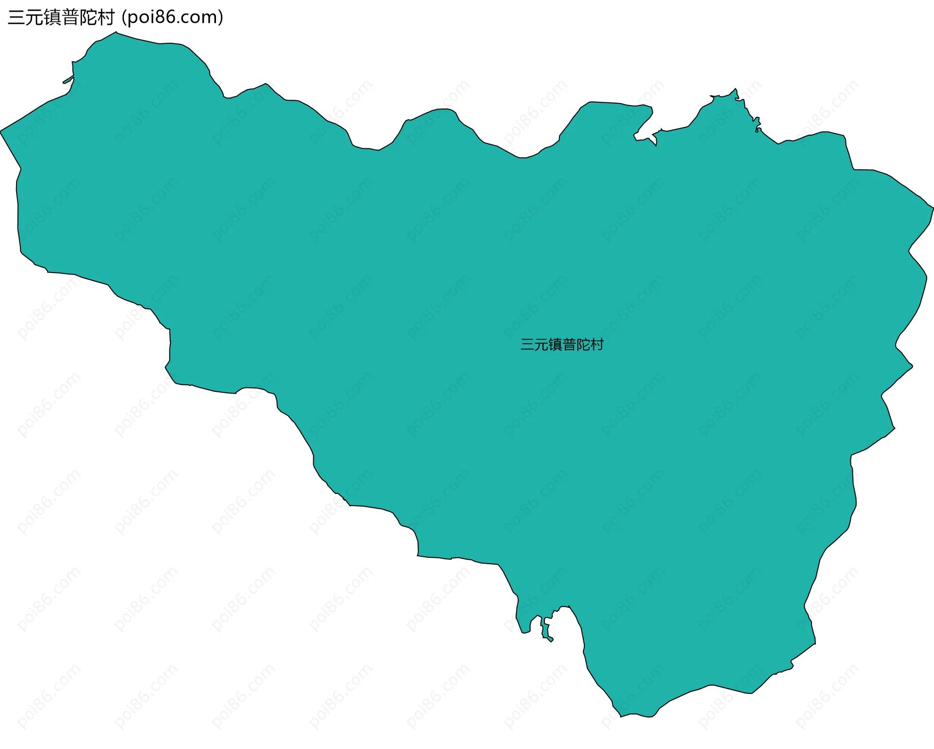 三元镇普陀村边界地图