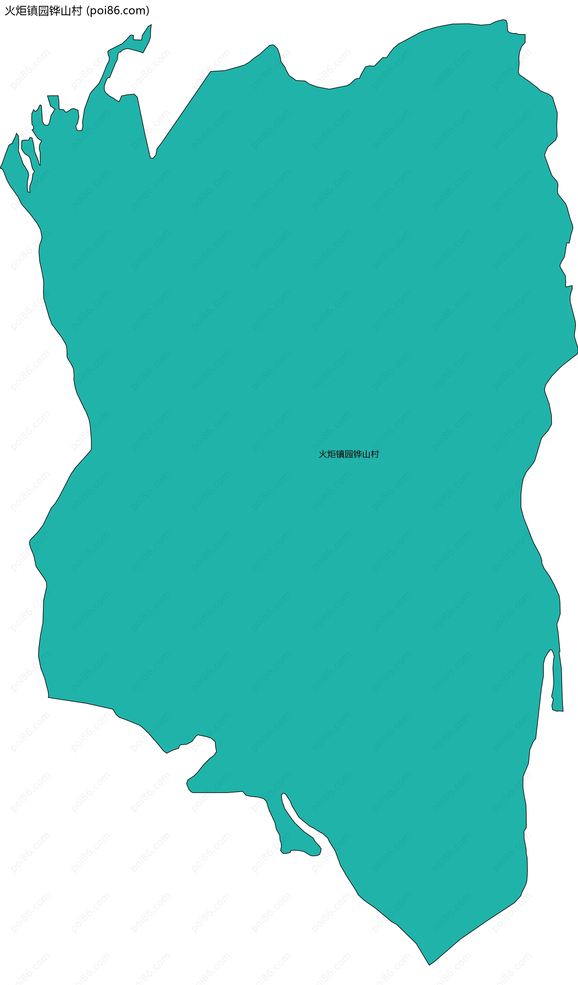 火炬镇园铧山村边界地图