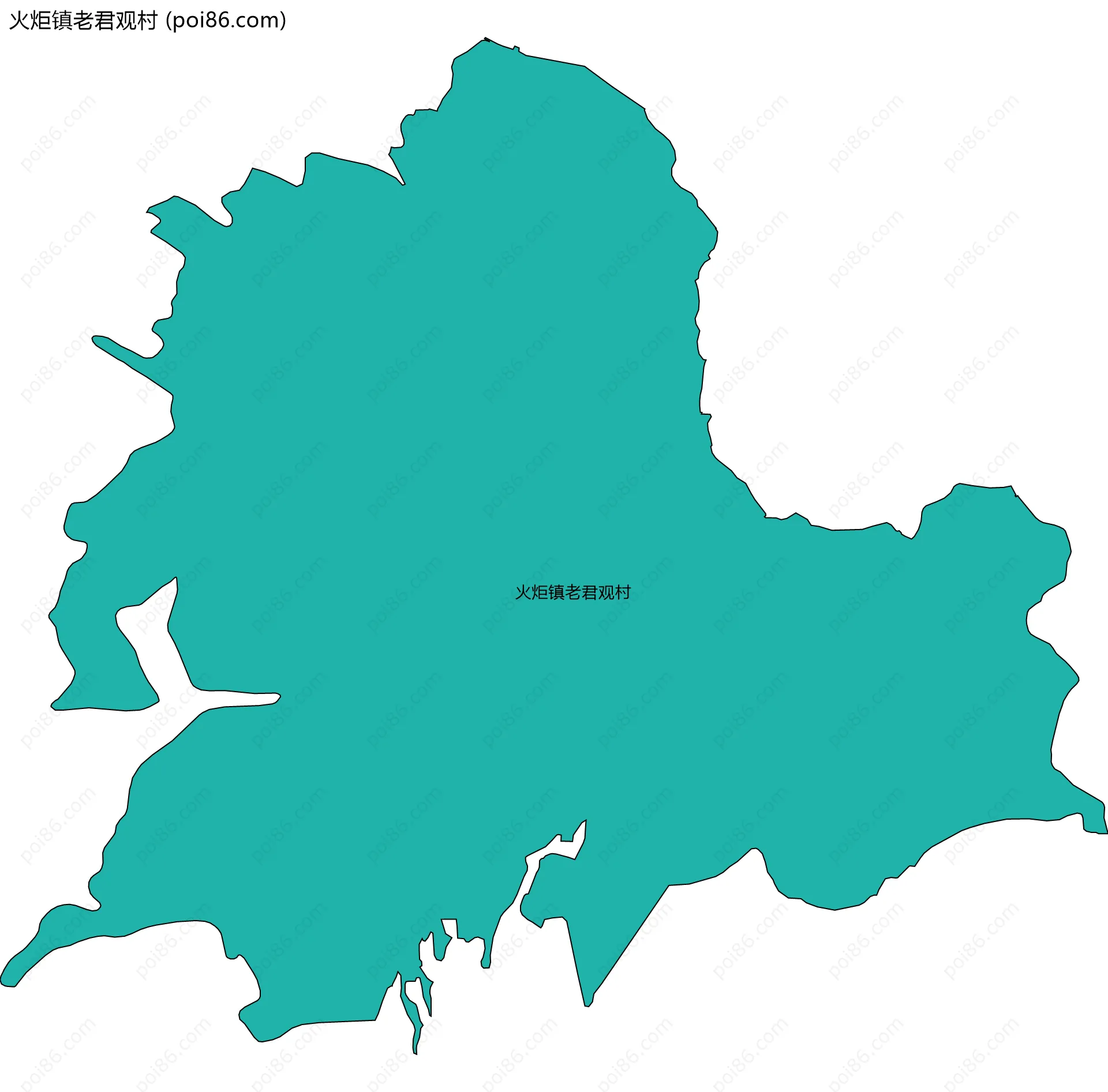 火炬镇老君观村边界地图