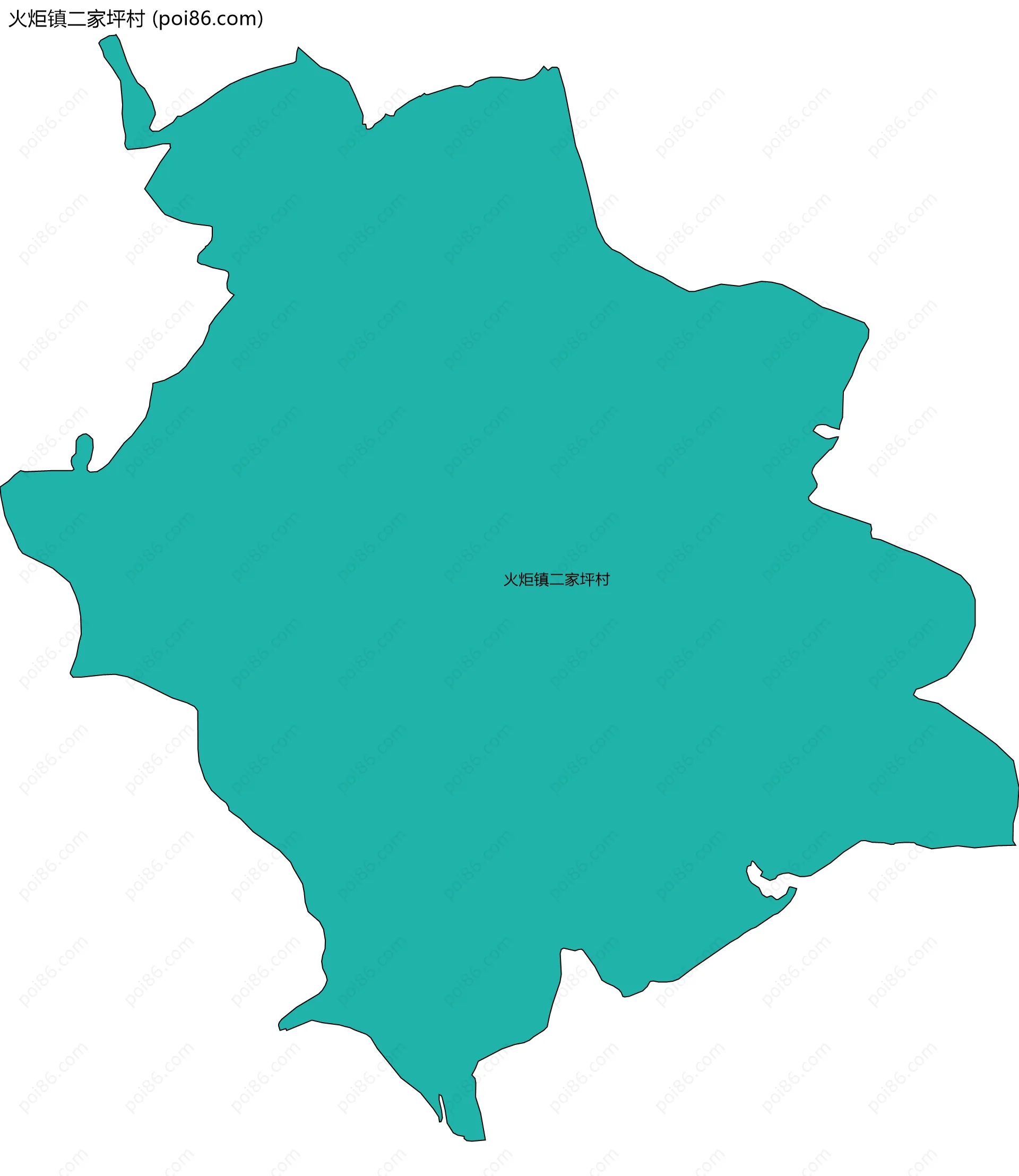 火炬镇二家坪村边界地图