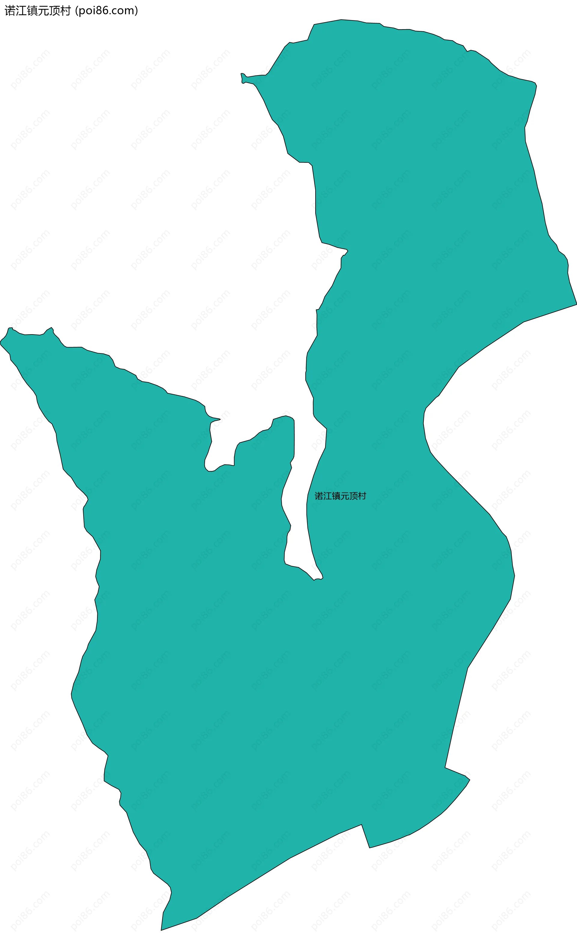 诺江镇元顶村边界地图