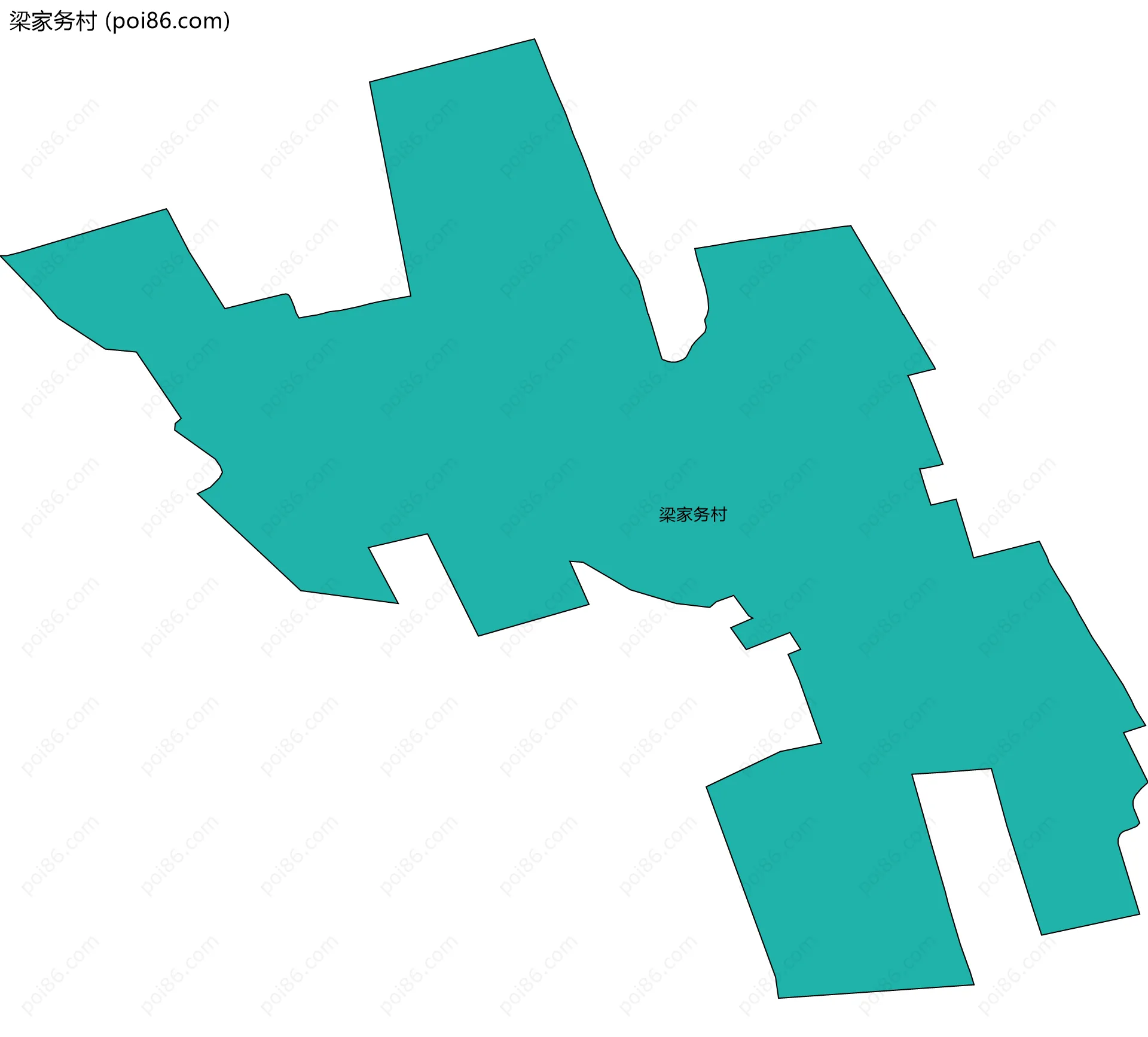 梁家务村边界地图