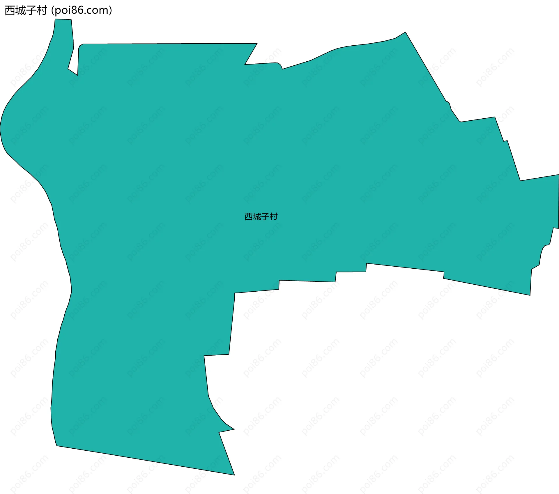 西城子村边界地图