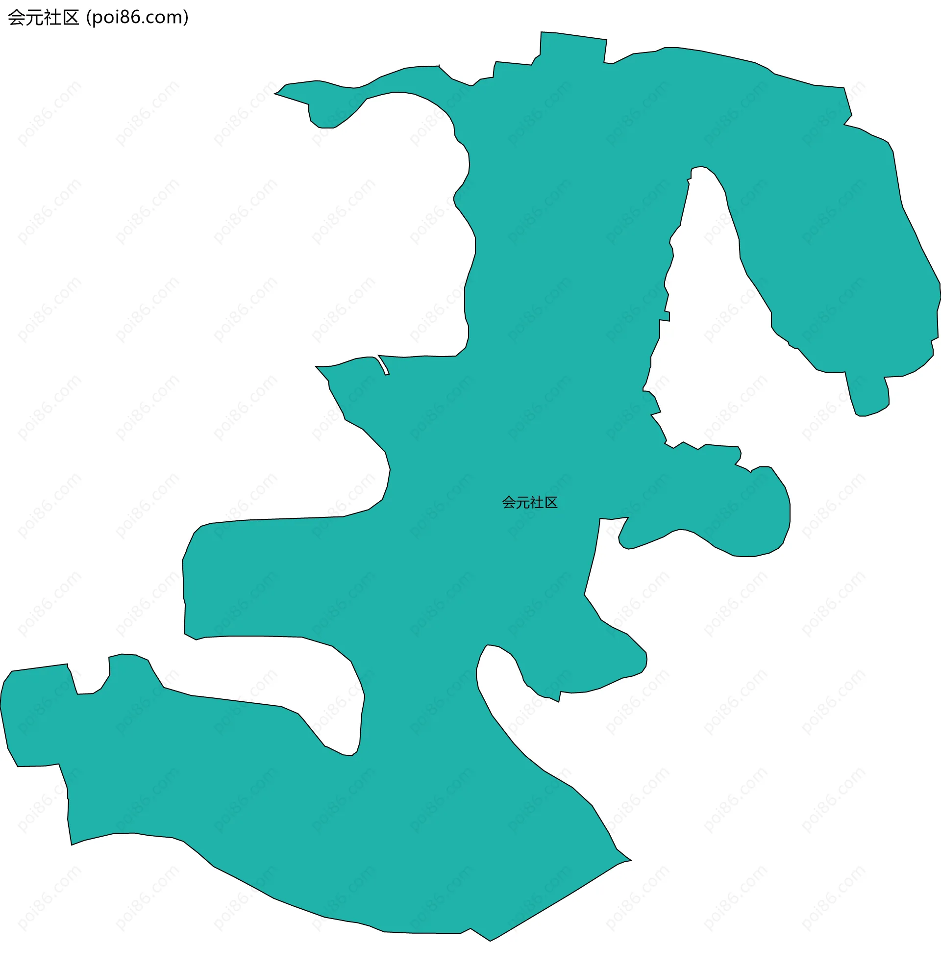 会元社区边界地图