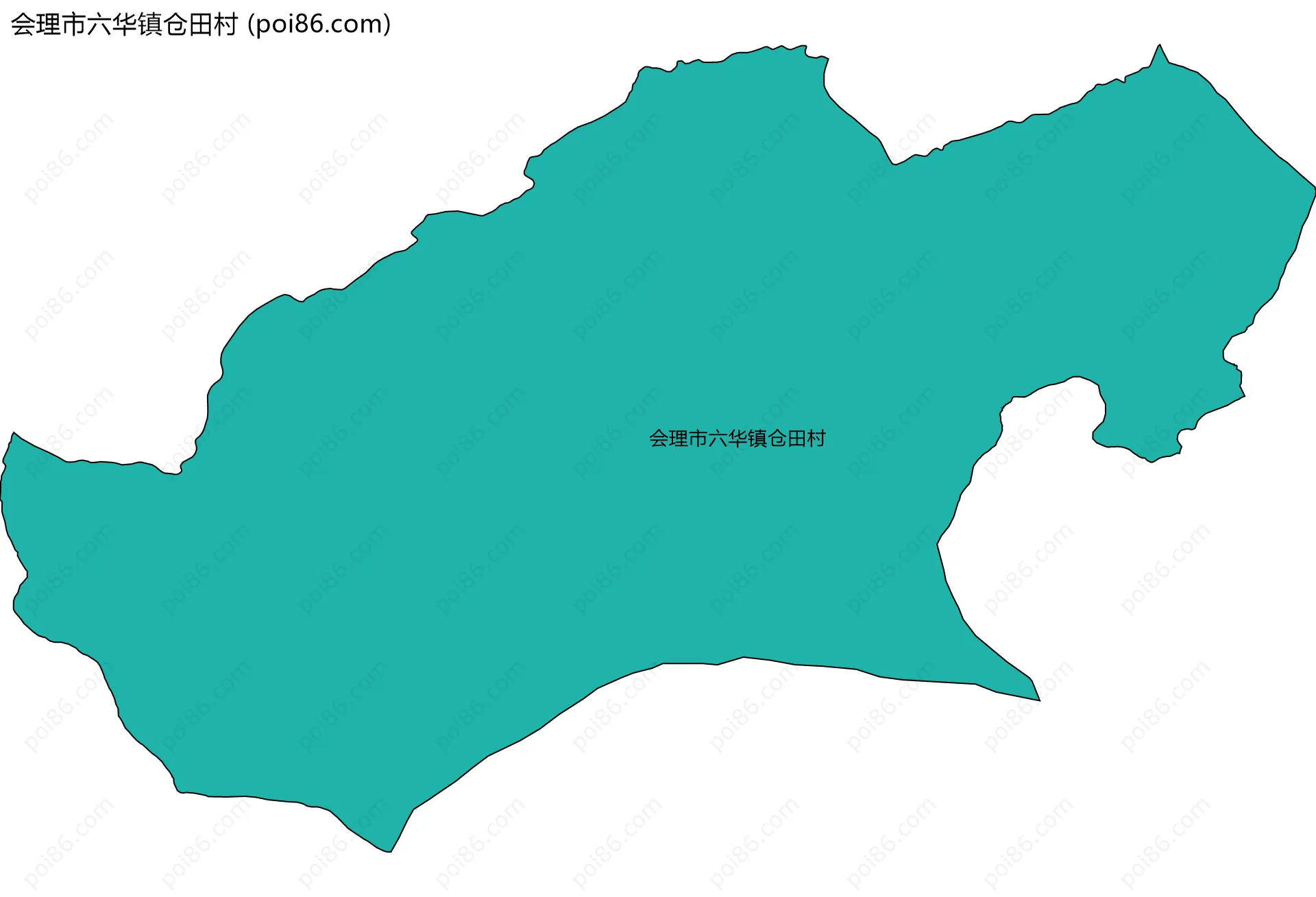 会理市六华镇仓田村边界地图