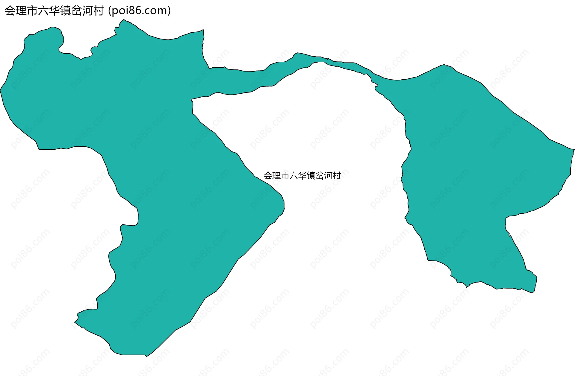 会理市六华镇岔河村边界地图