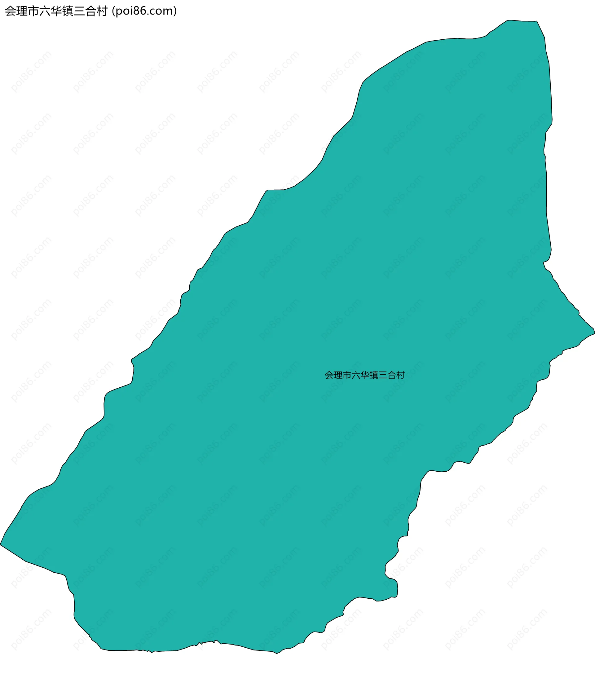 会理市六华镇三合村边界地图