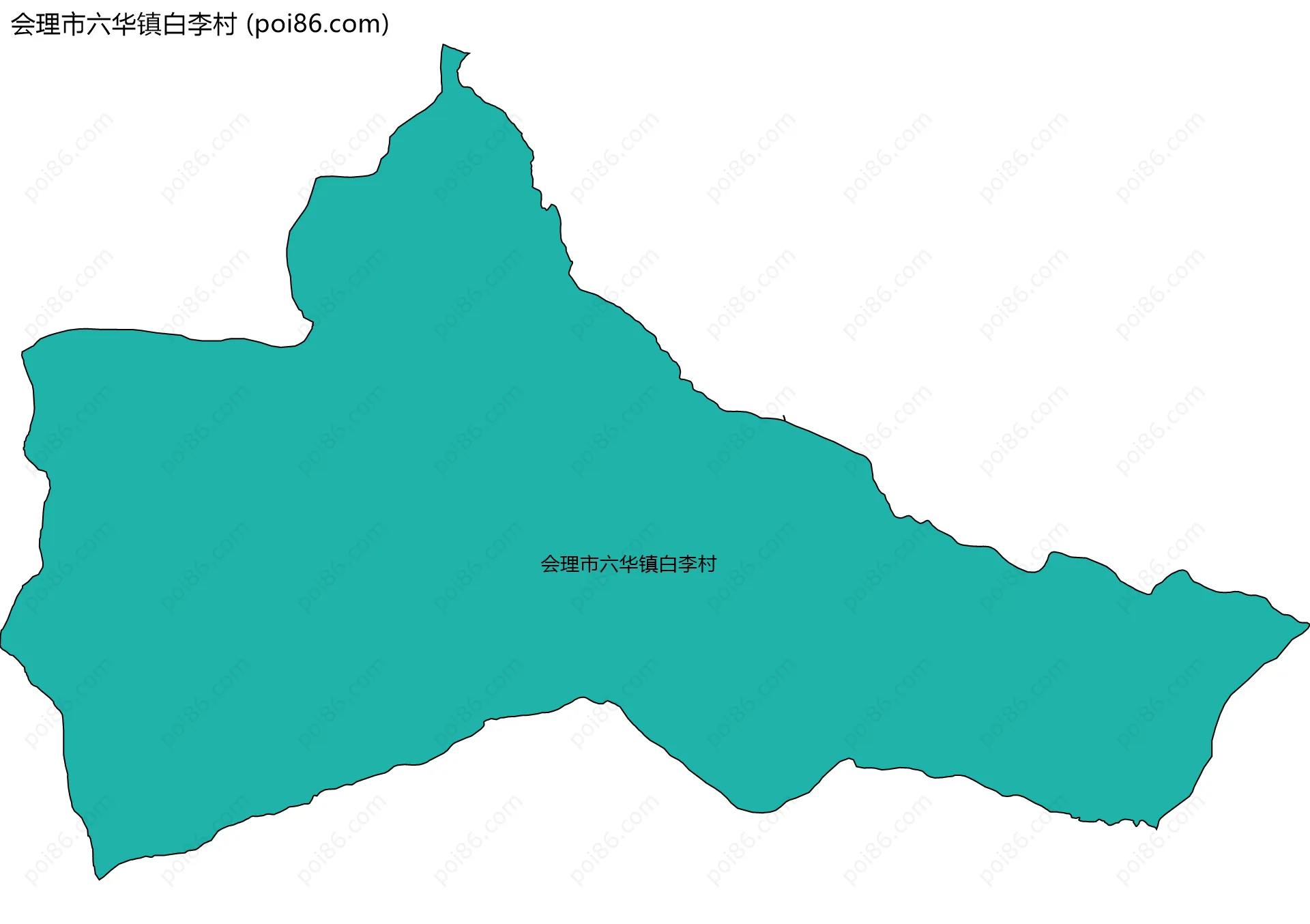 会理市六华镇白李村边界地图