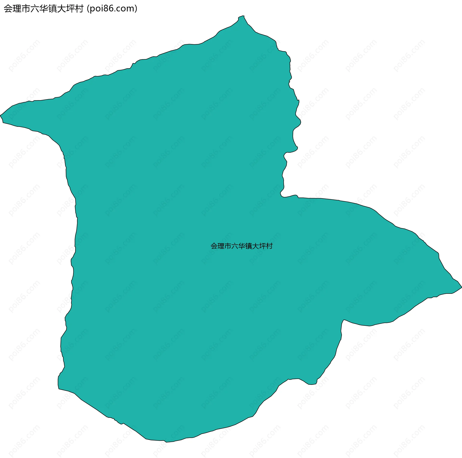 会理市六华镇大坪村边界地图