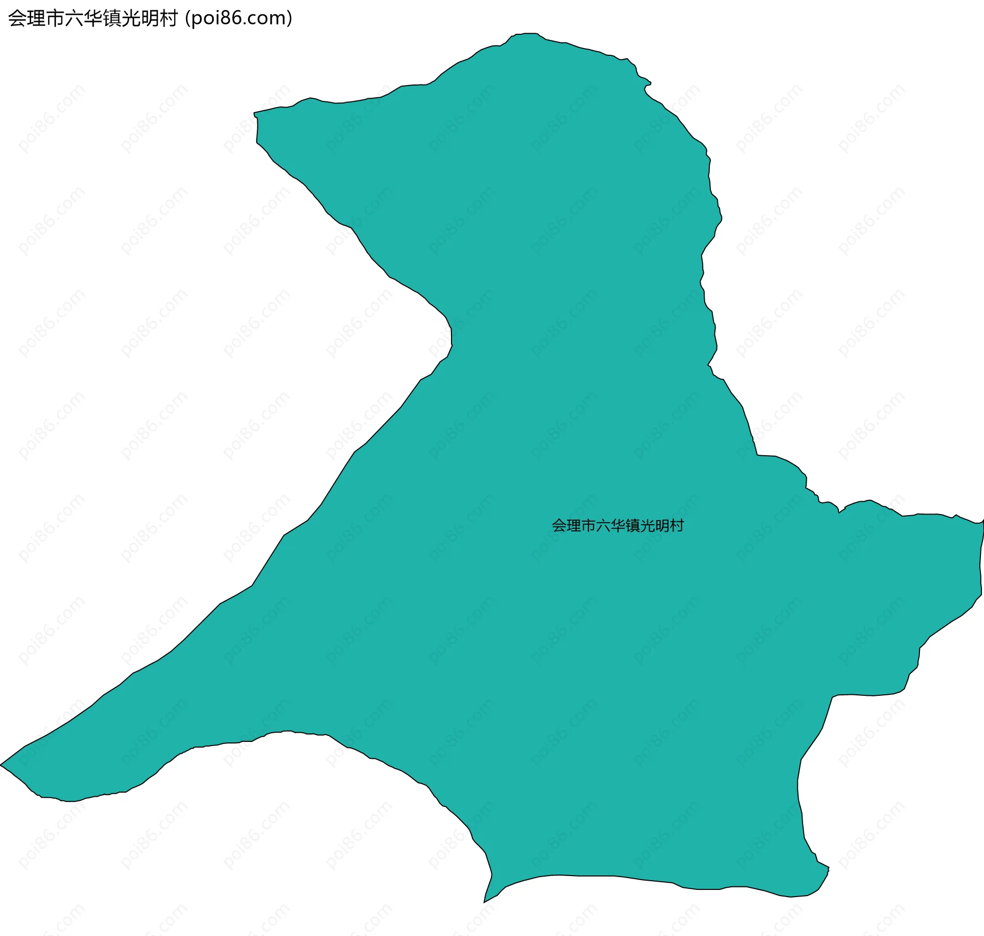 会理市六华镇光明村边界地图